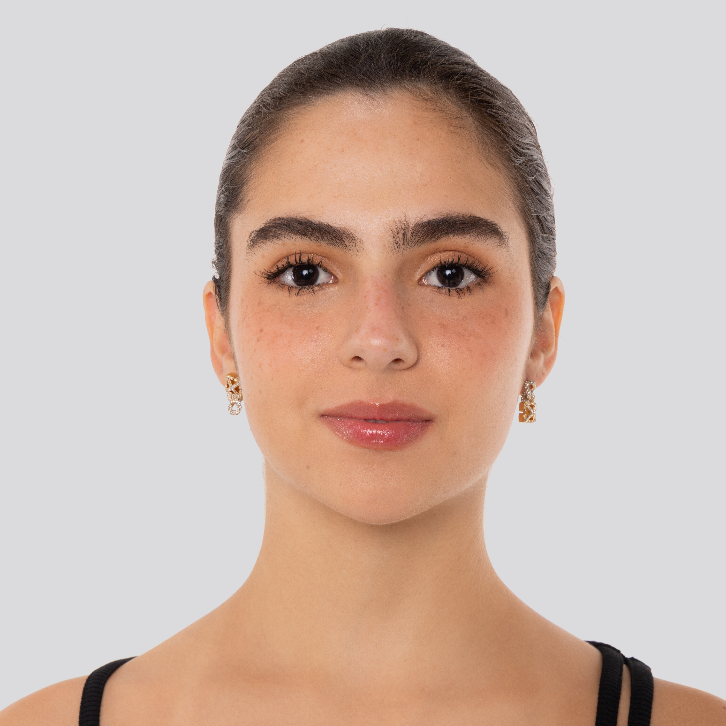 Aretes Dorados Off-White Arrow Chain