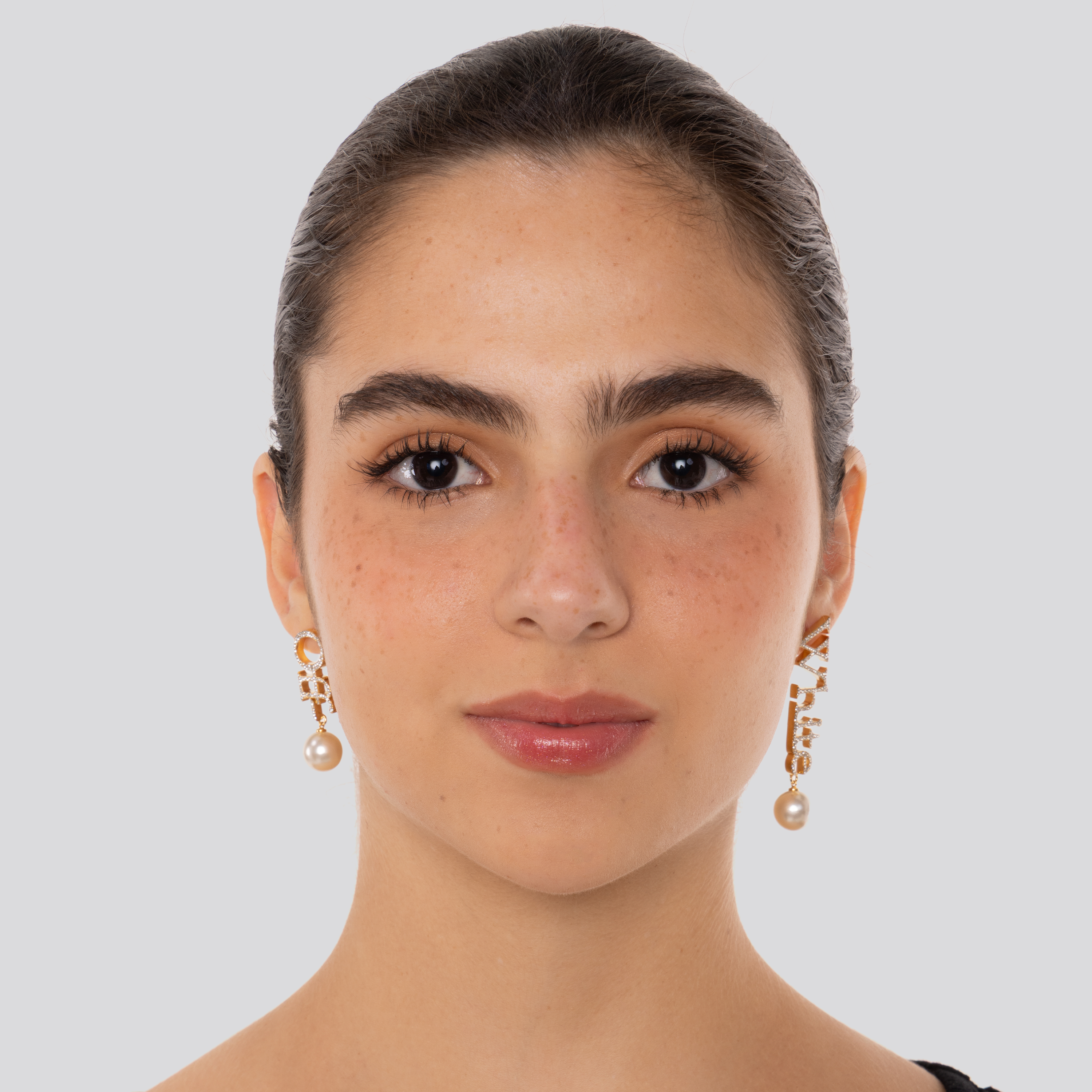 Aretes Dorados Off-White Logo