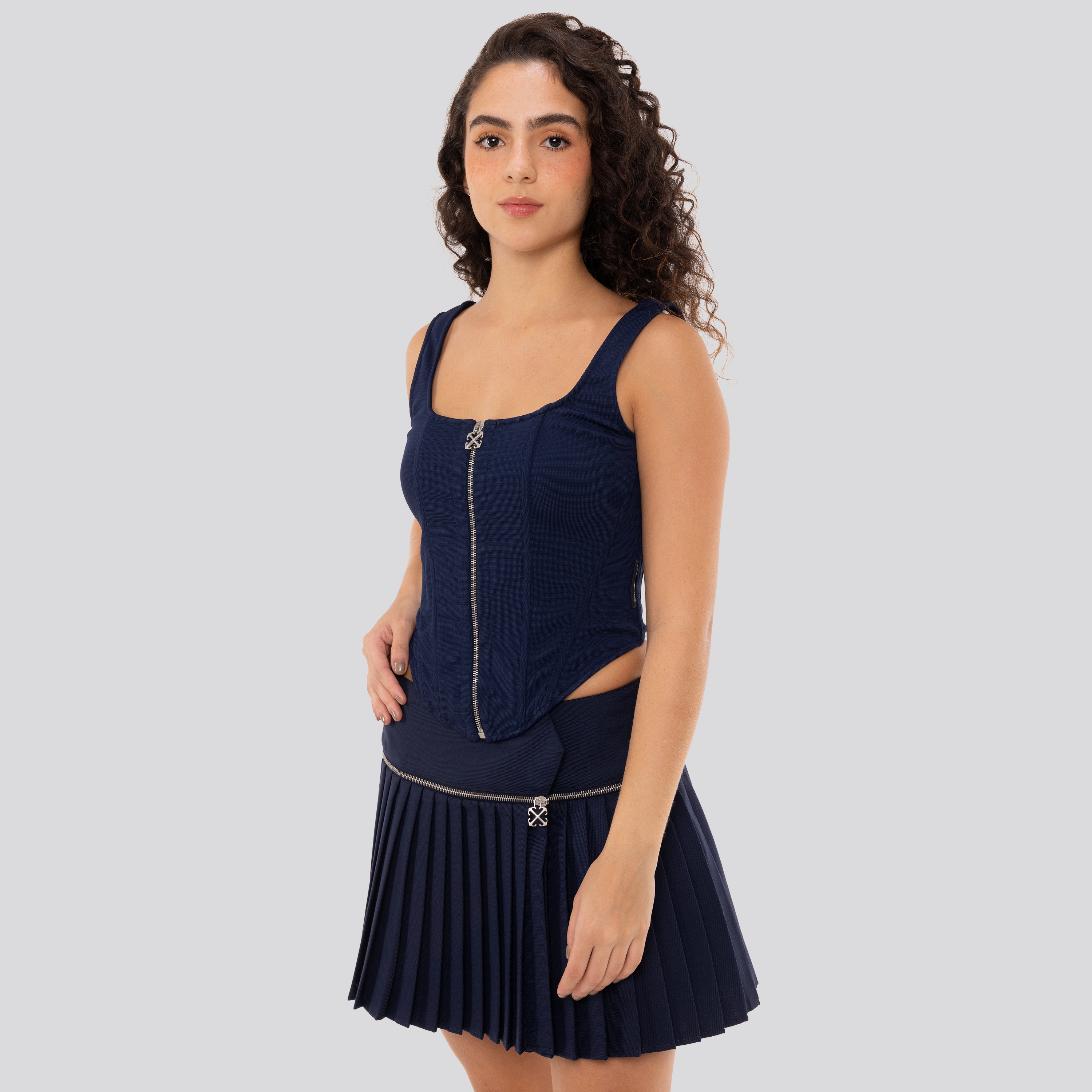 Falda Azul Off-White Zip