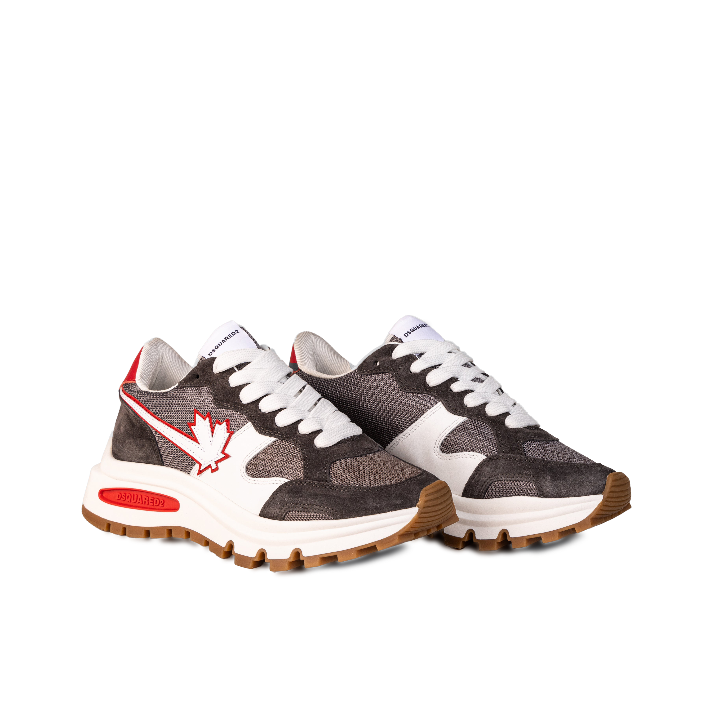 Sneakers Gris Rojo Dsquared2 Panelled Bubble