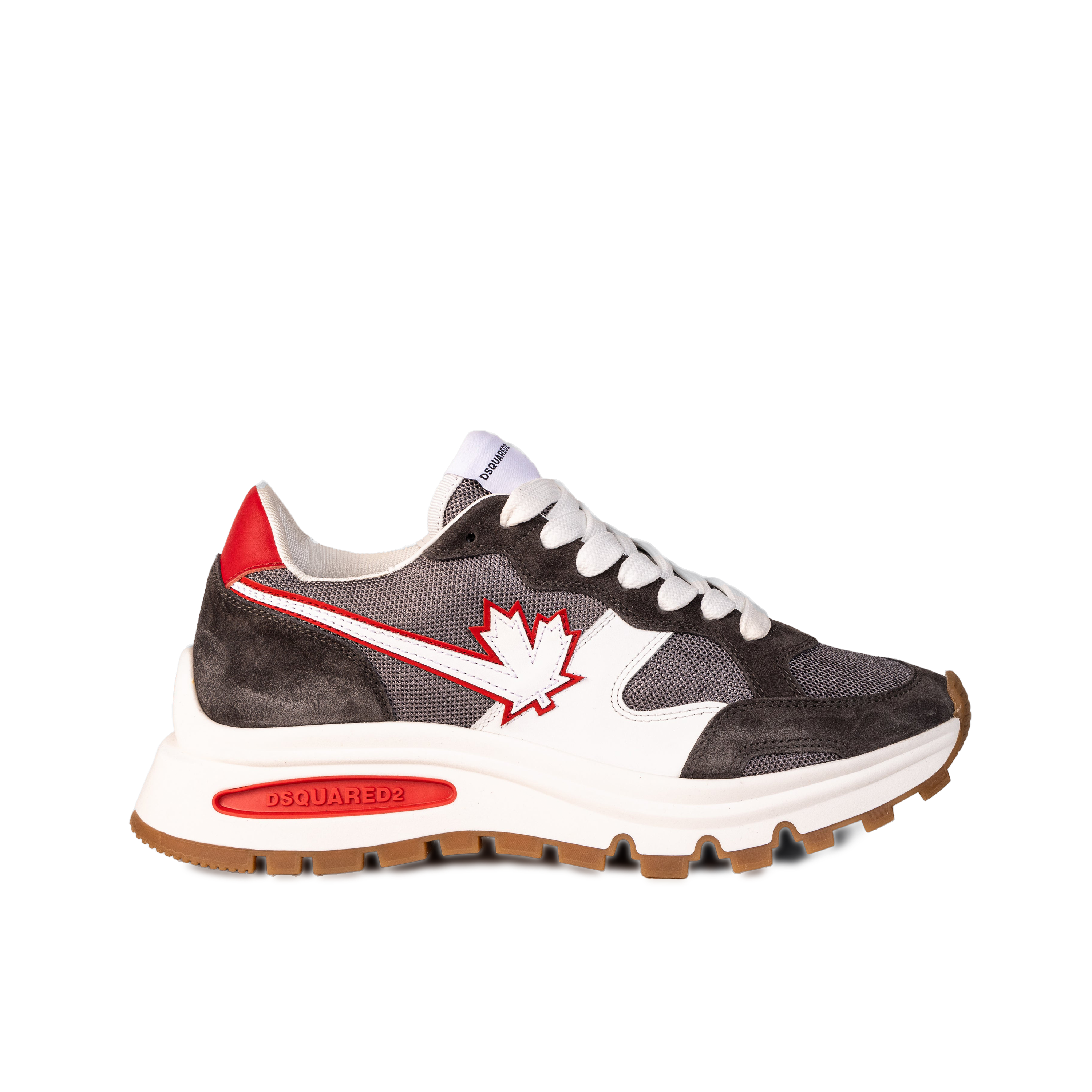 Sneakers Gris Rojo Dsquared2 Panelled Bubble