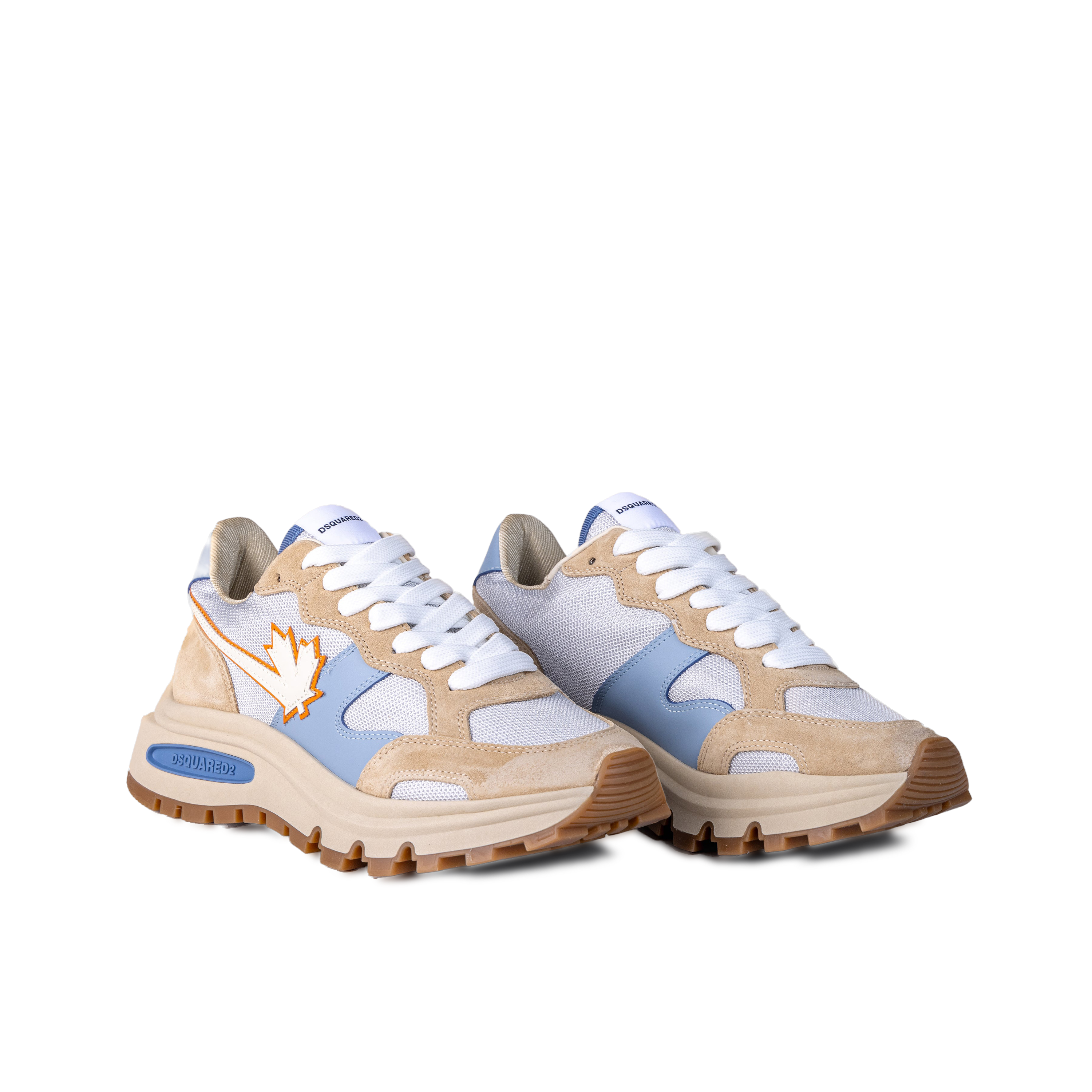 Sneakers Beige Azul Dsquared2 Panelled Bubble