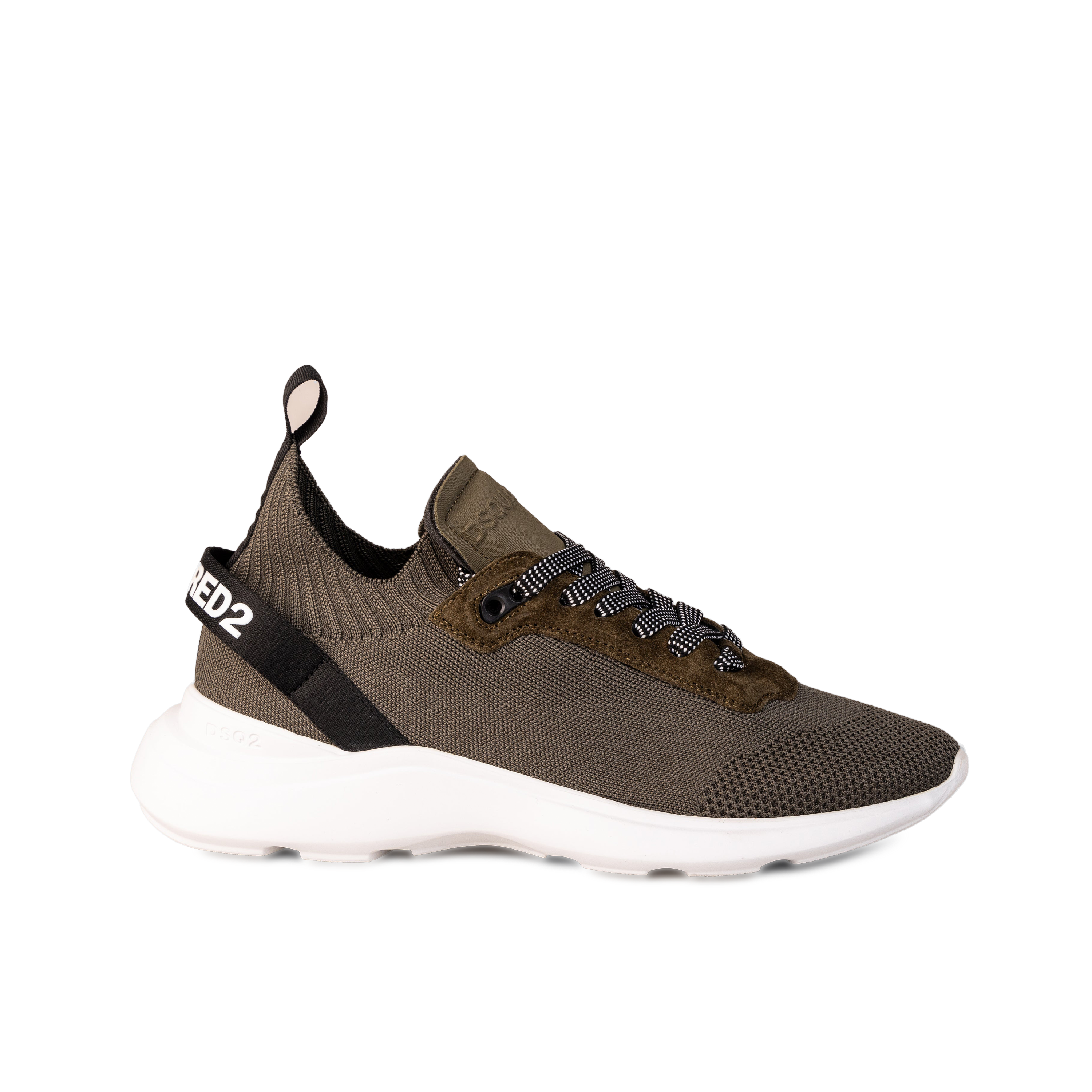 Sneakers Verde Militar Dsquared2 Lace Sock
