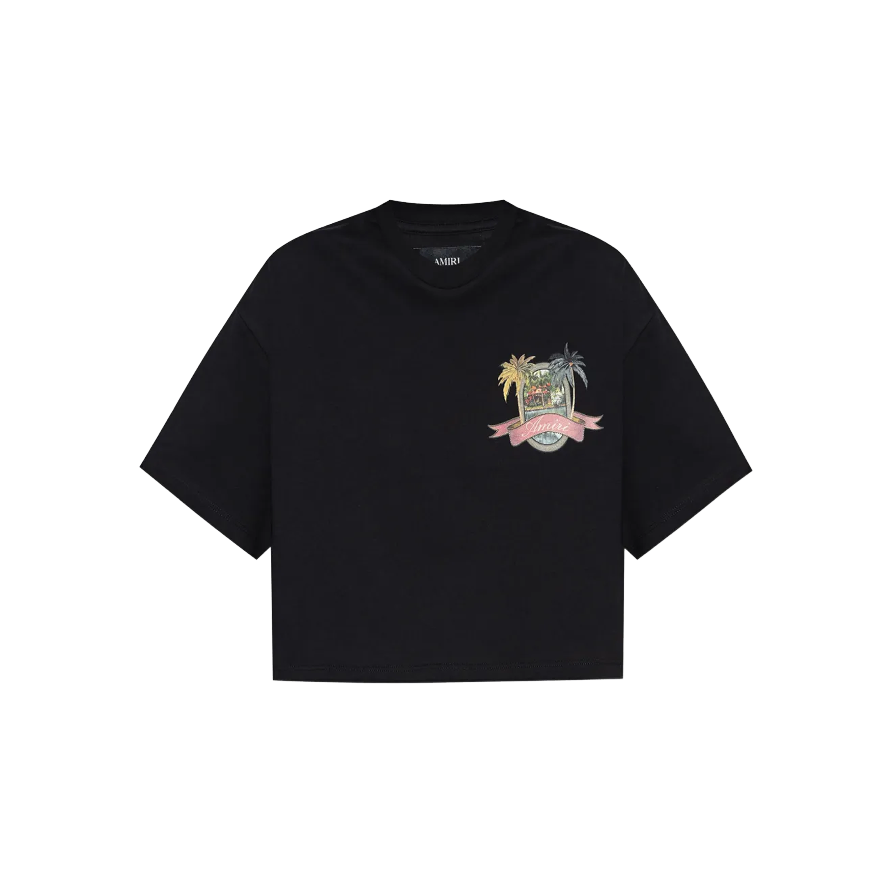Camiseta Negra AMIRI MA Paradise Cropped