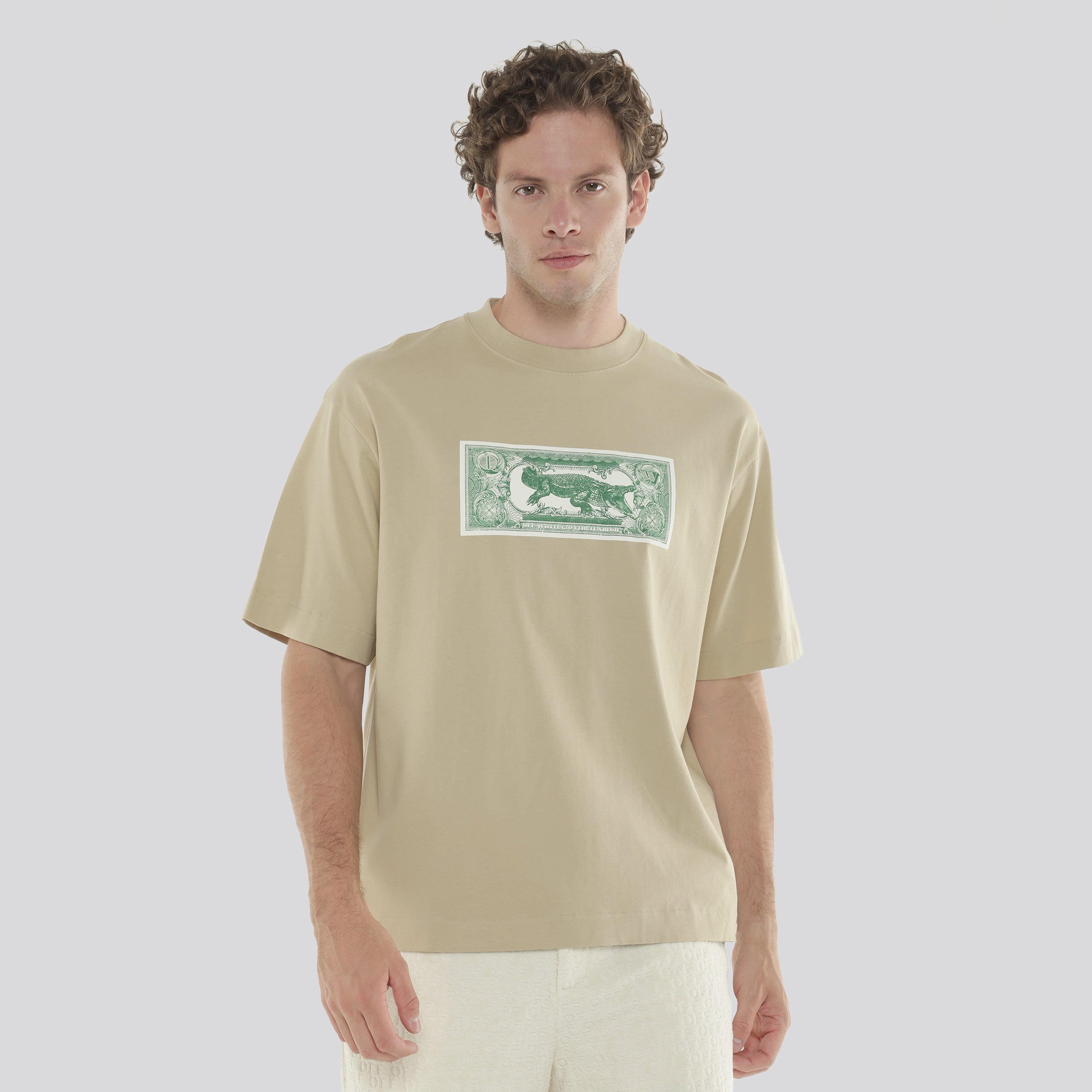 Camiseta Beige Off White Banknote