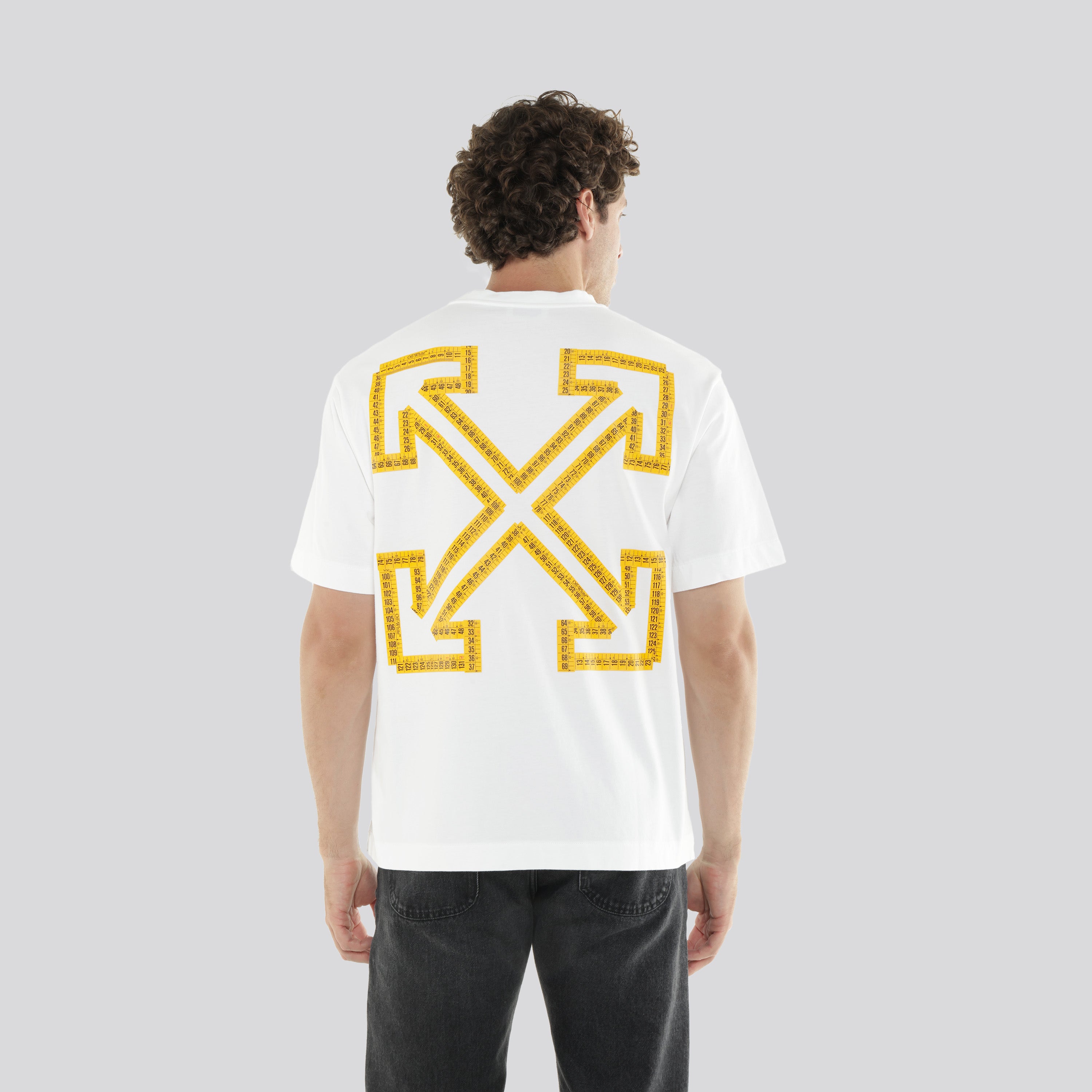 Camiseta Blanca Off-White Tape Arrow Skate