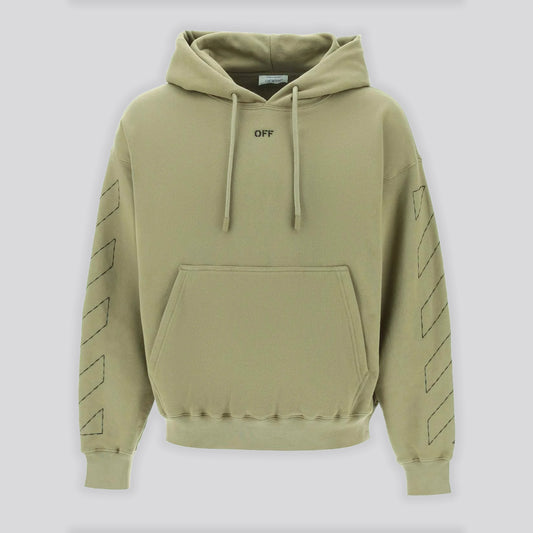 Buzo Beige Off-White Hoodie Stitch Skate