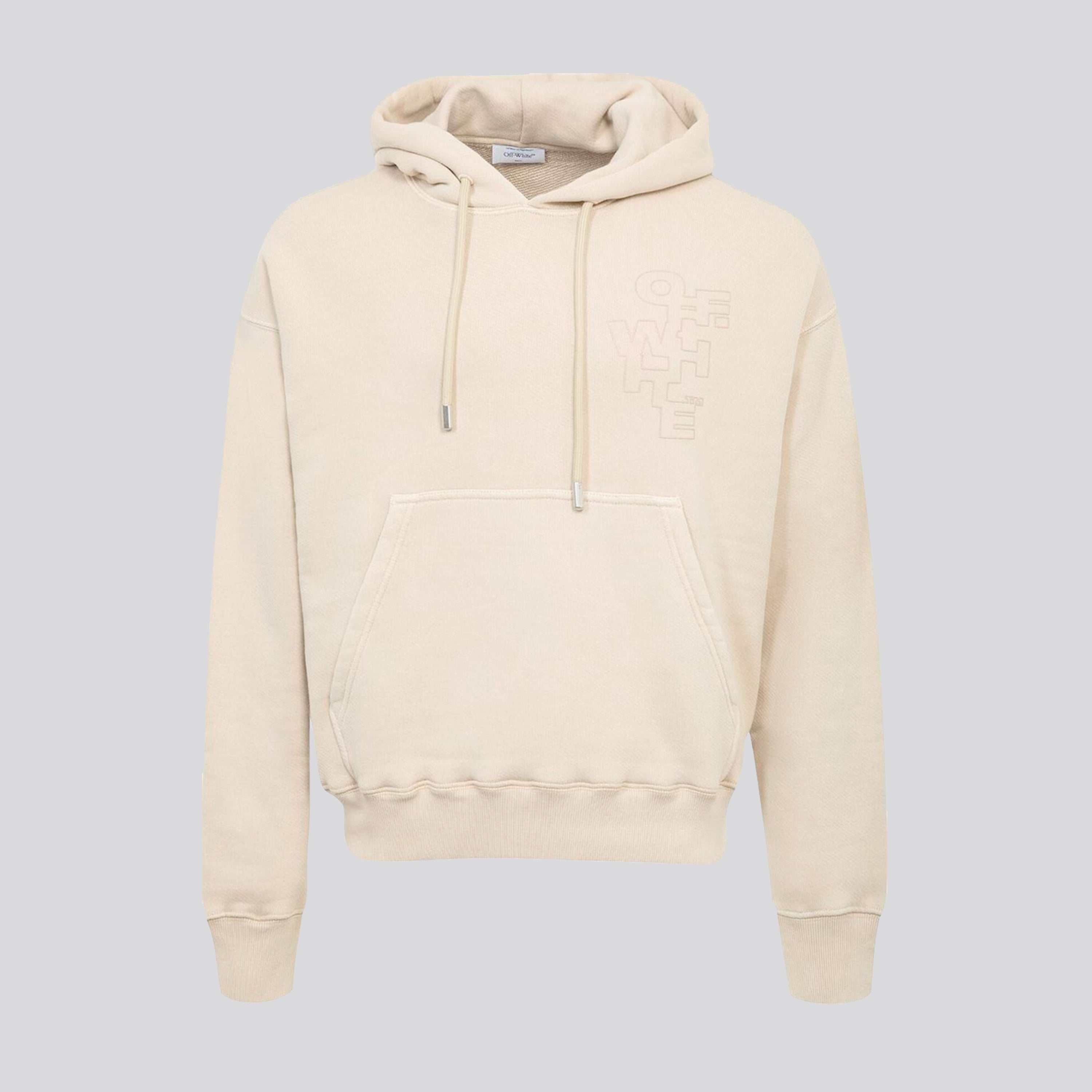 Buzo Tipo Hoodie Beige Off-White Outline Arrow