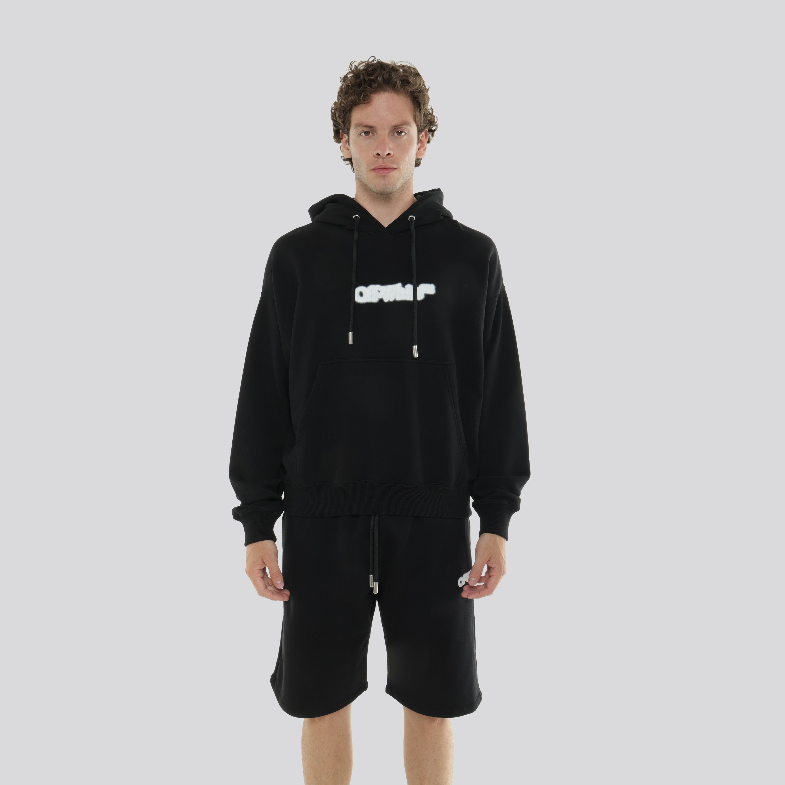 Buzo Tipo Hoodie Negro Off-White Spray Ground Skate