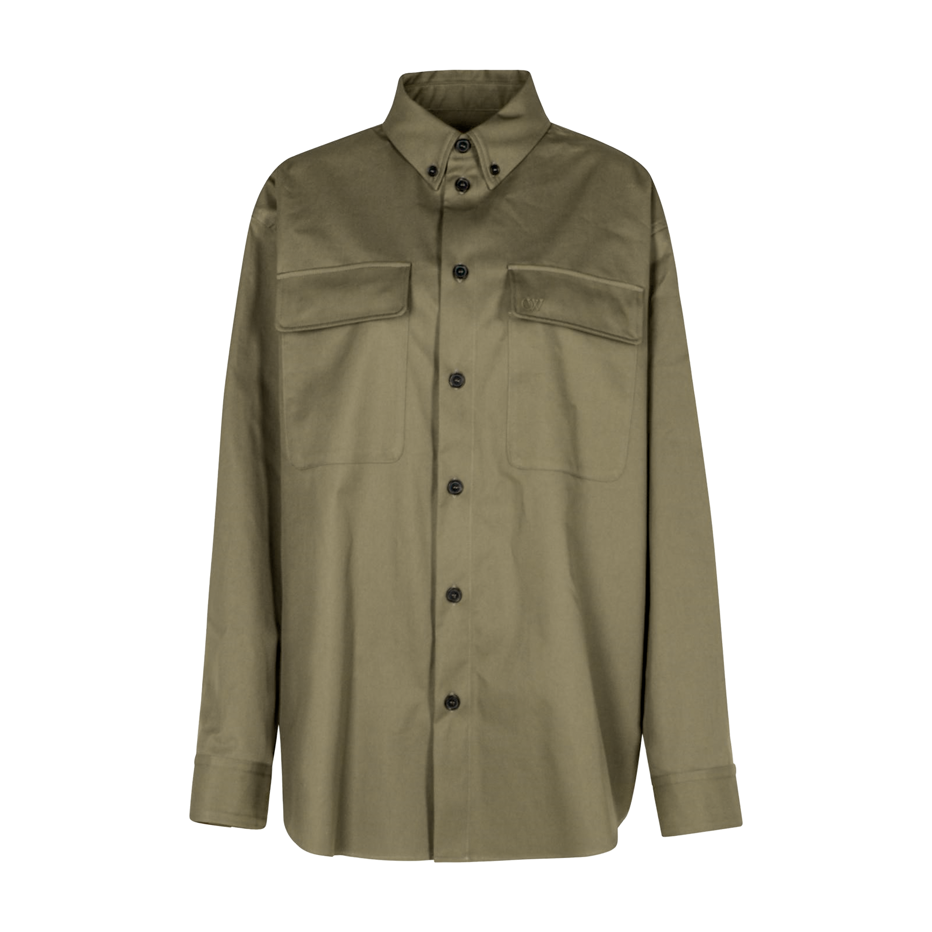 Camisa Manga Larga Verde Off-White OW Embroidered