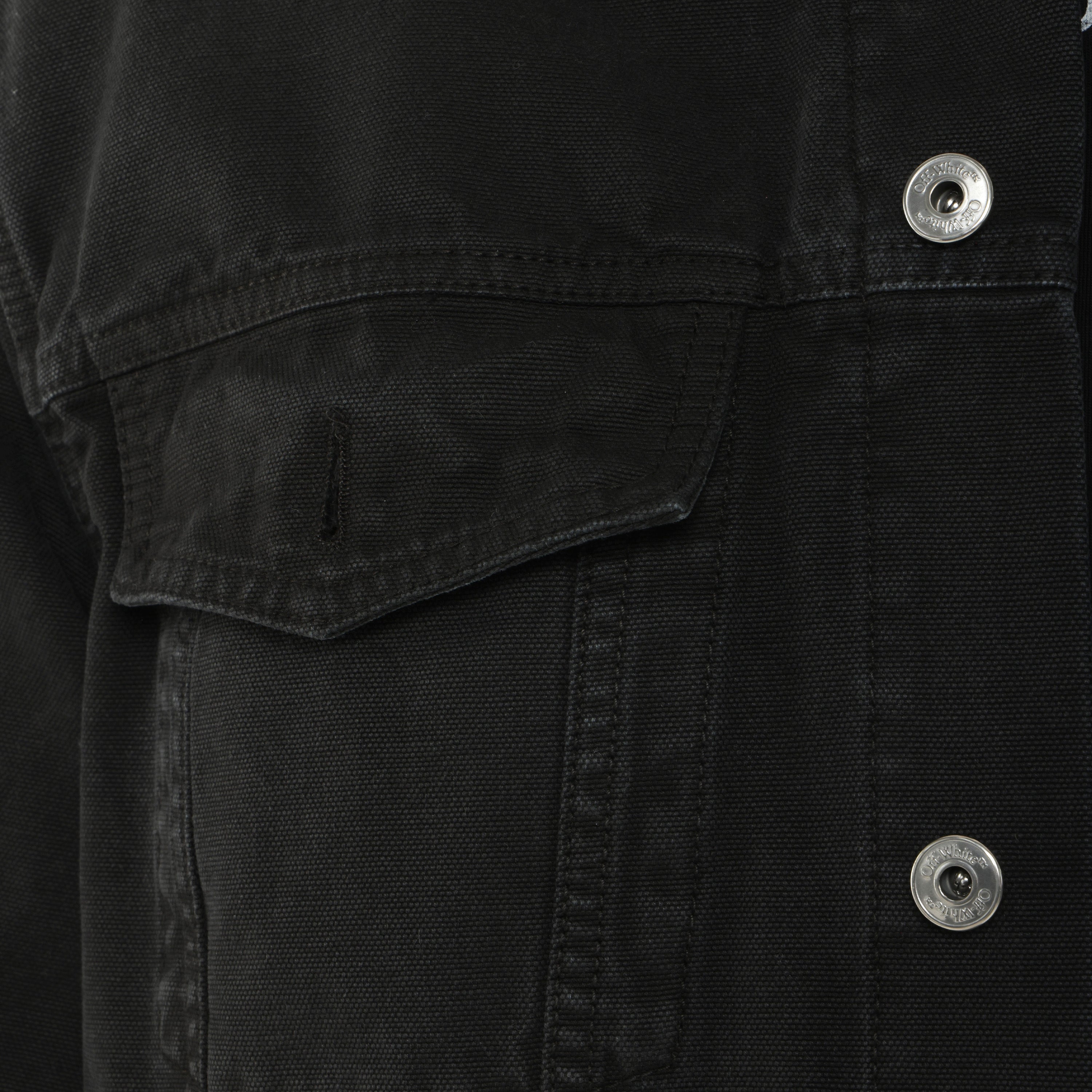 Chaqueta Negra Off-White Canv Varsity