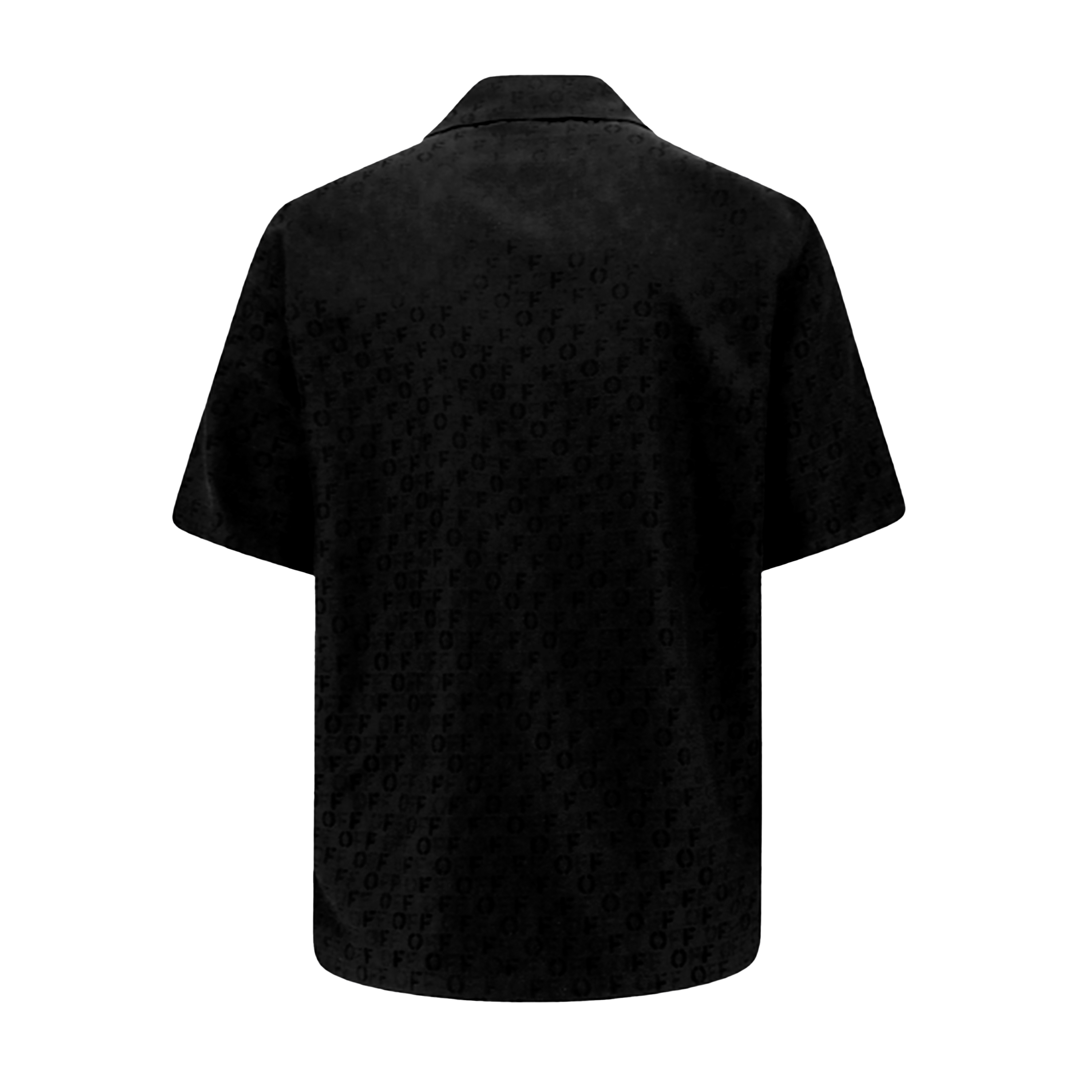 Camisa Negra Off-White Silk Logo Vacation
