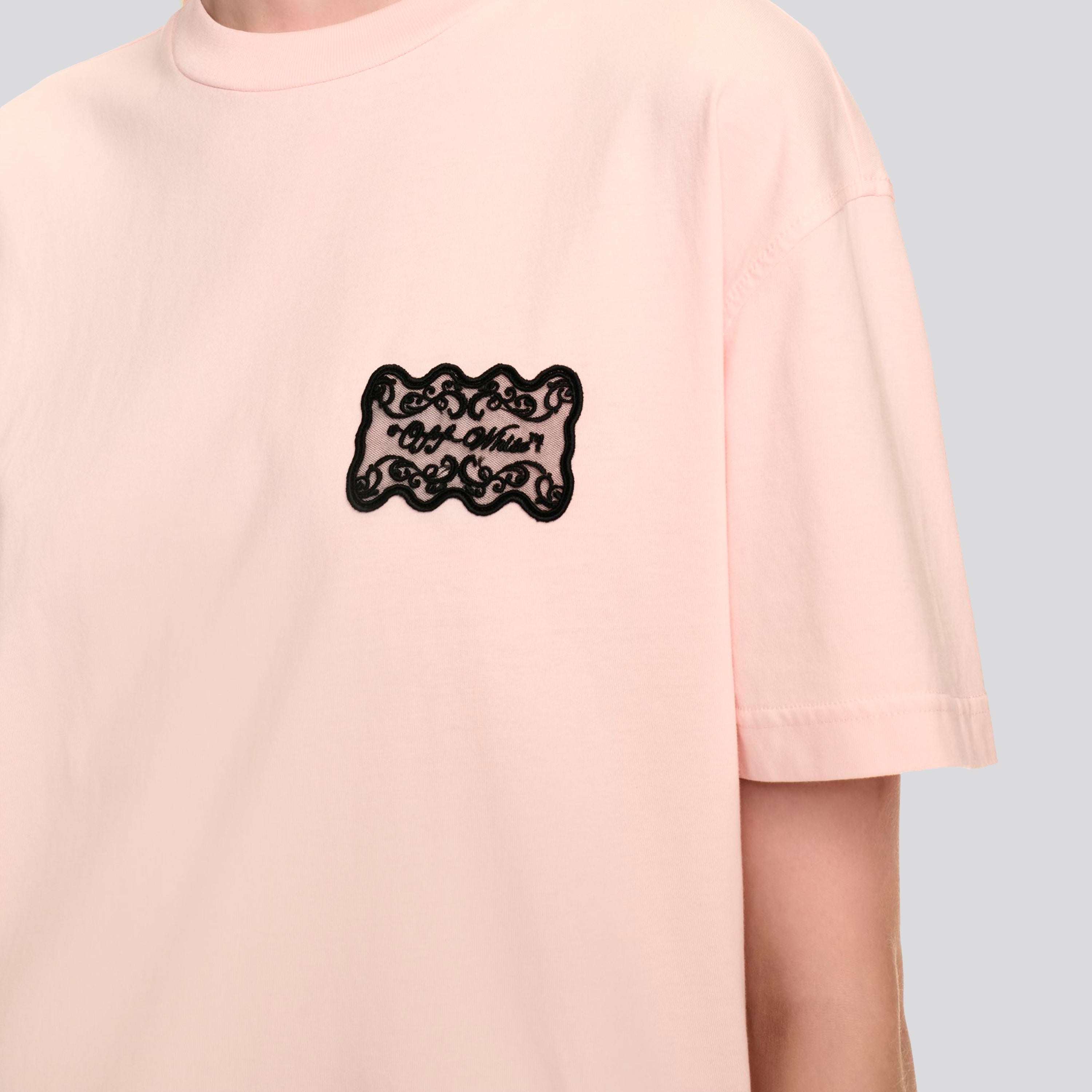 Camiseta Rosada Off-White Lace Label