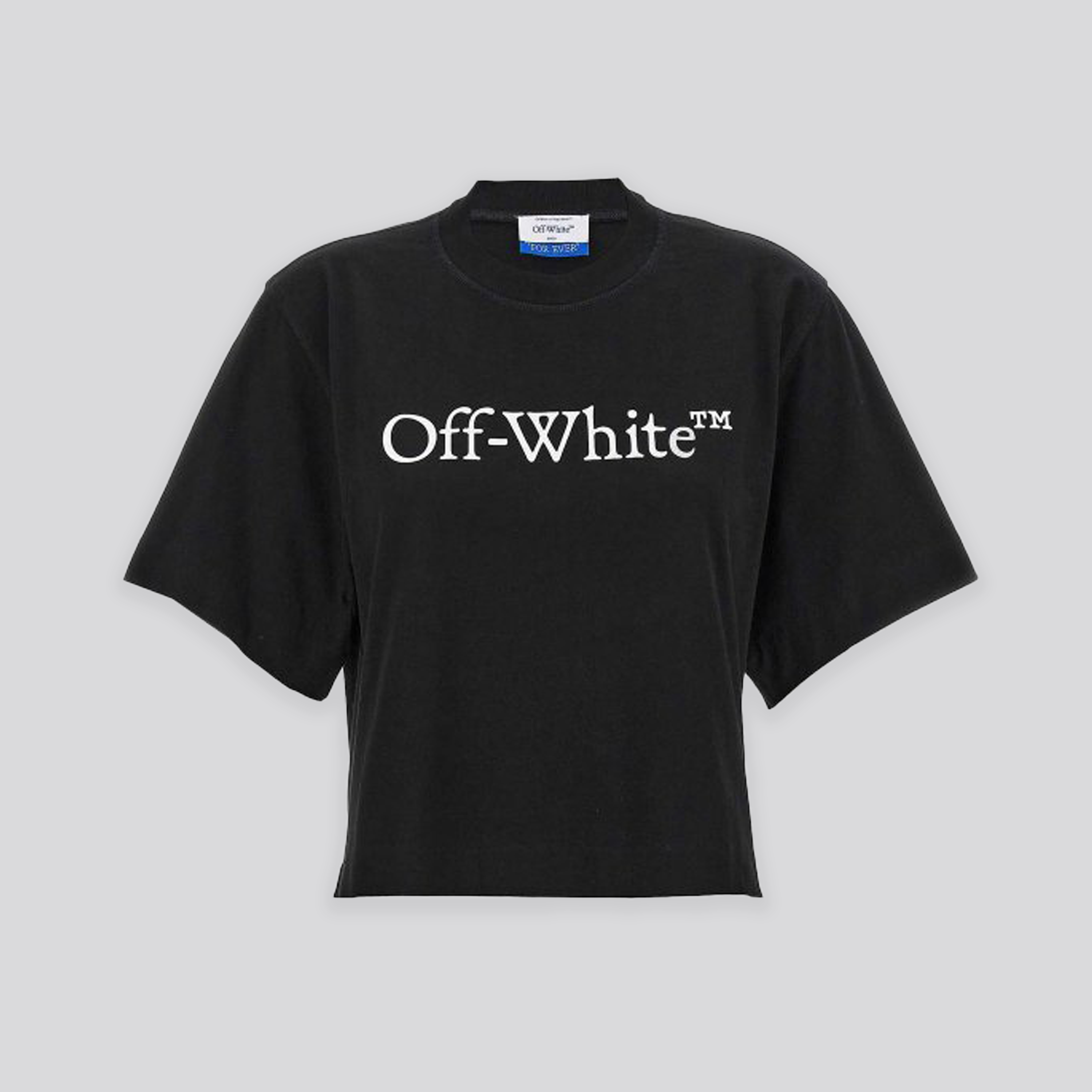 Camiseta Negra Off-White Big Logo Cropped