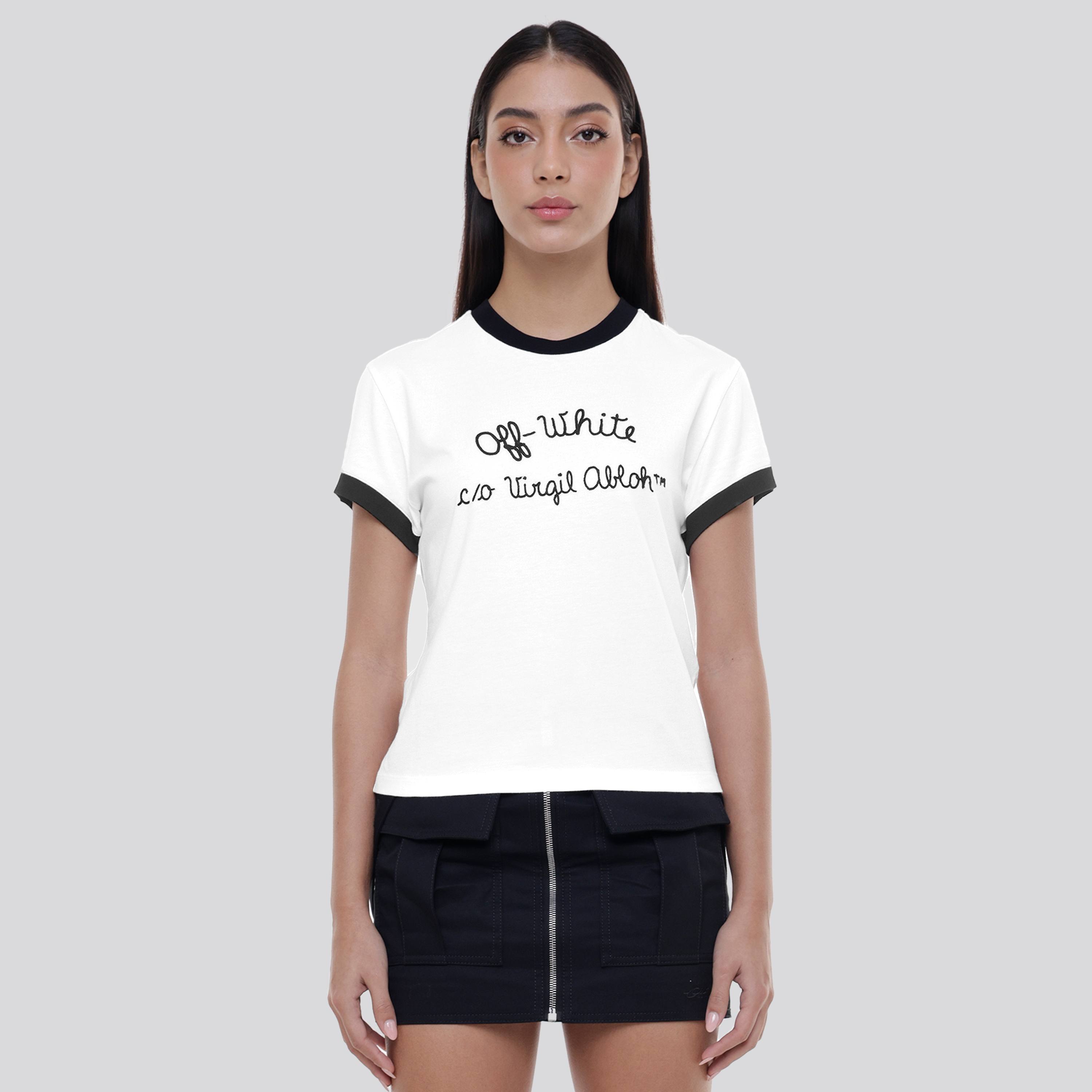 Camiseta Blanca Off-White Embroidered Script