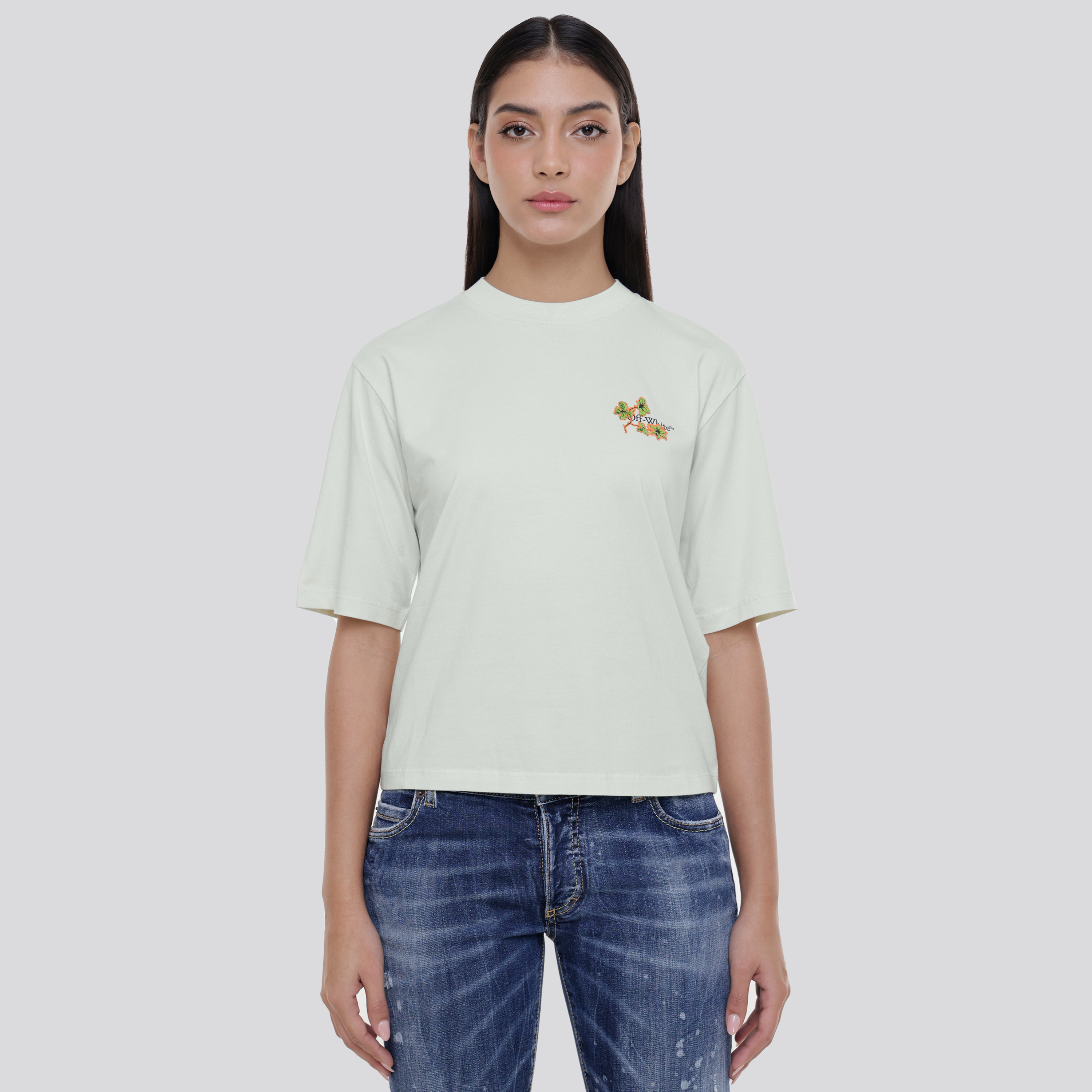 Camiseta Verde Off-White Ramage Flower
