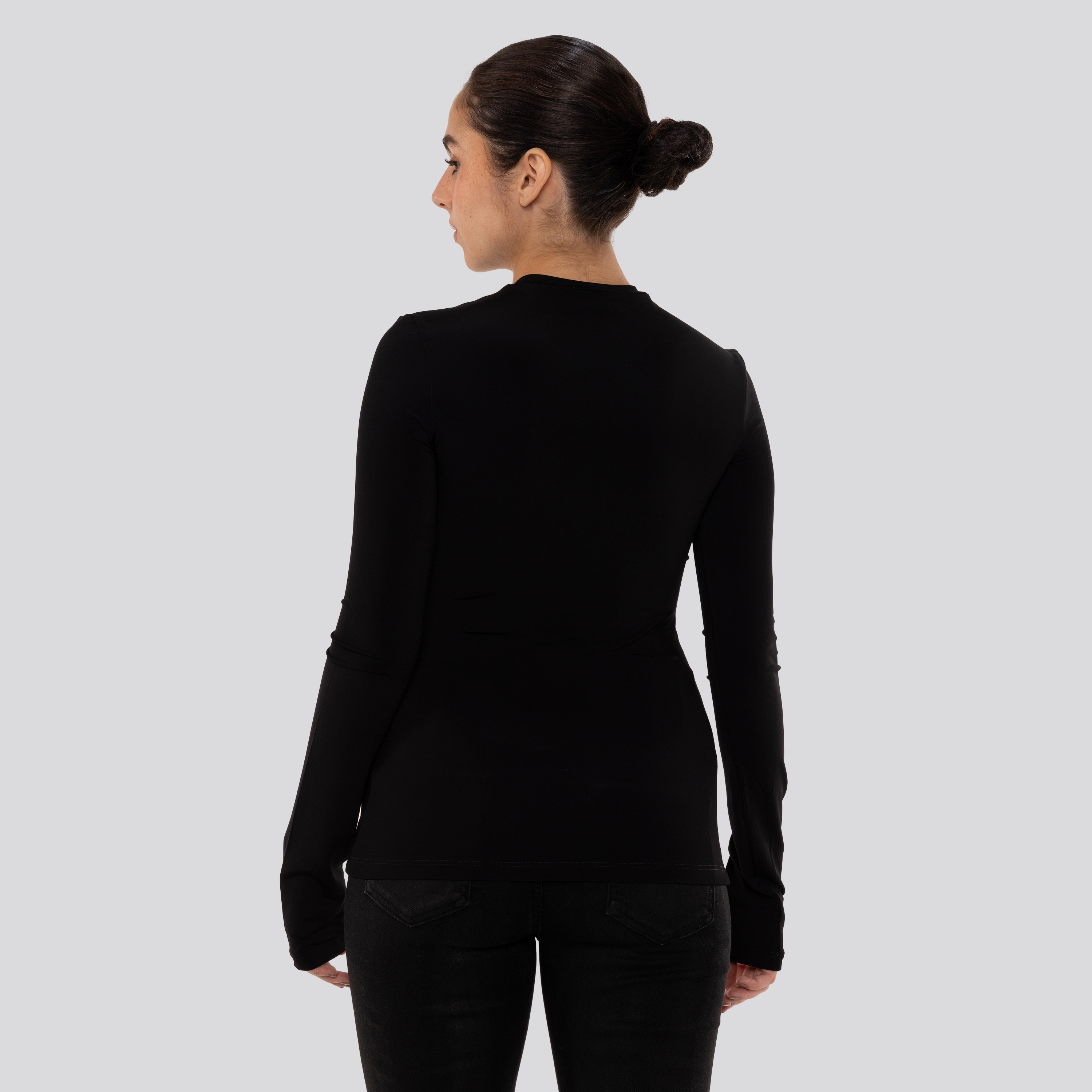 Top Negro Off-White Off Stamp Long Sleeves