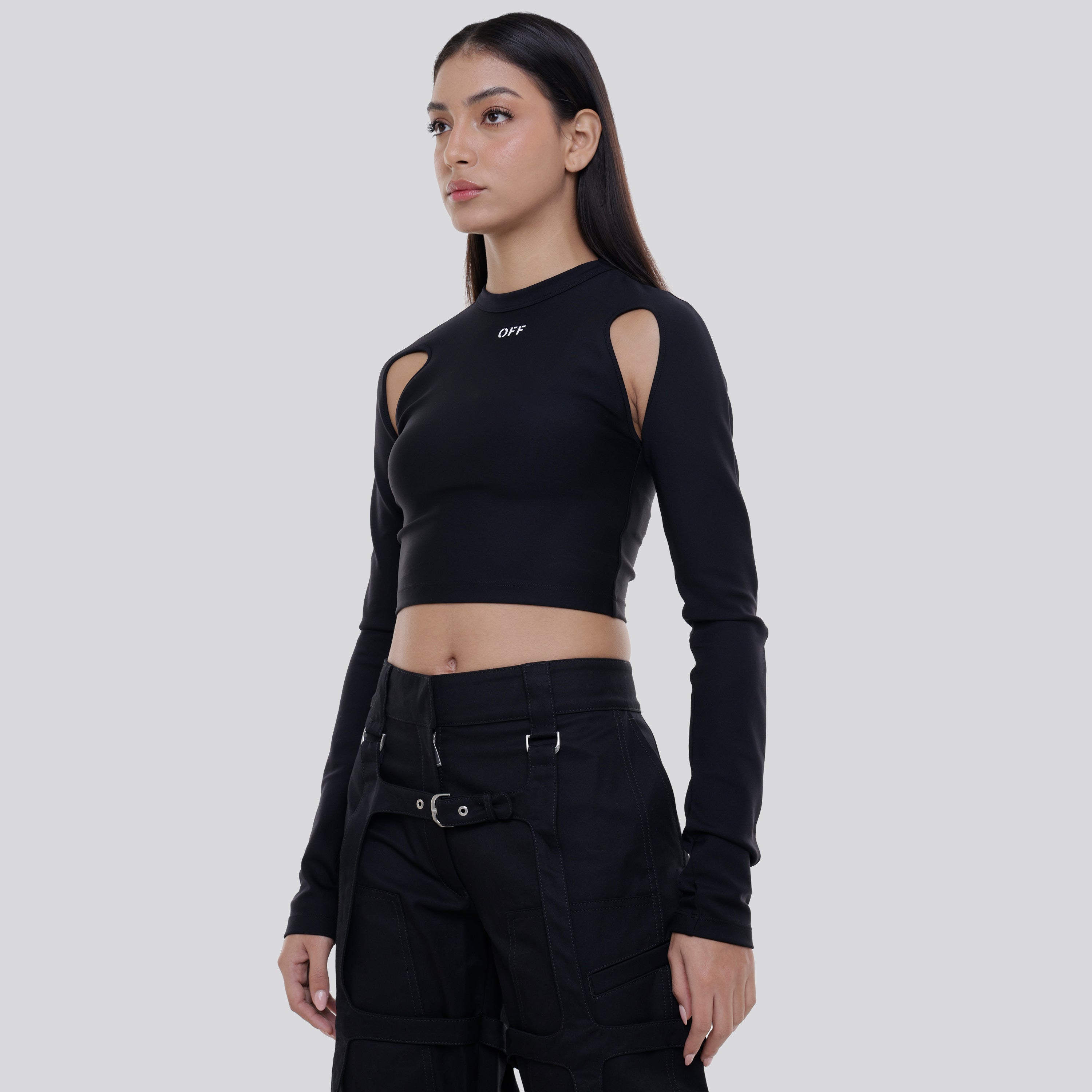 Top Negro Off-White Sleek