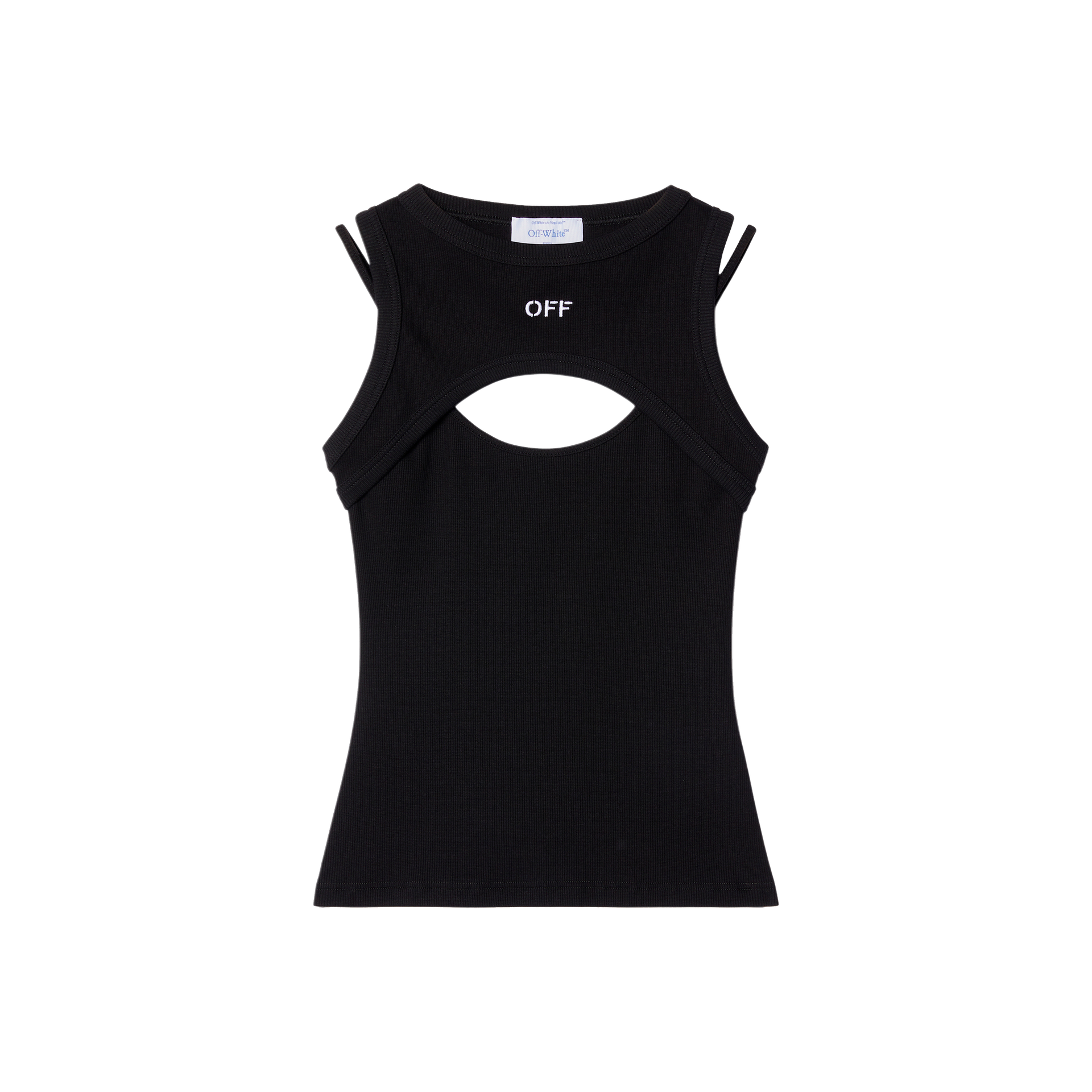 Top Negro Off-White Off Stamp Rib Round - Main Image