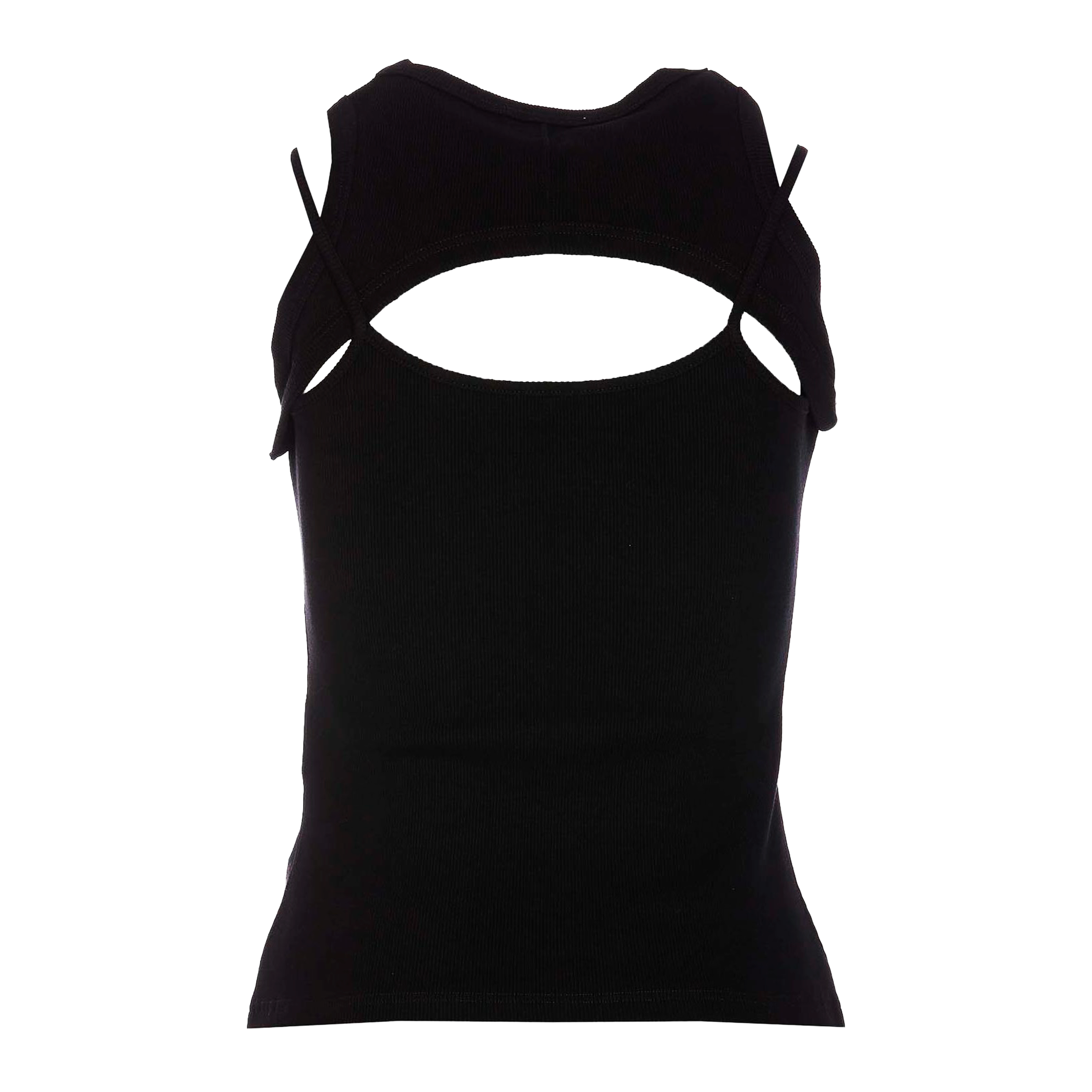 Top Negro Off-White Off Stamp Rib Round
