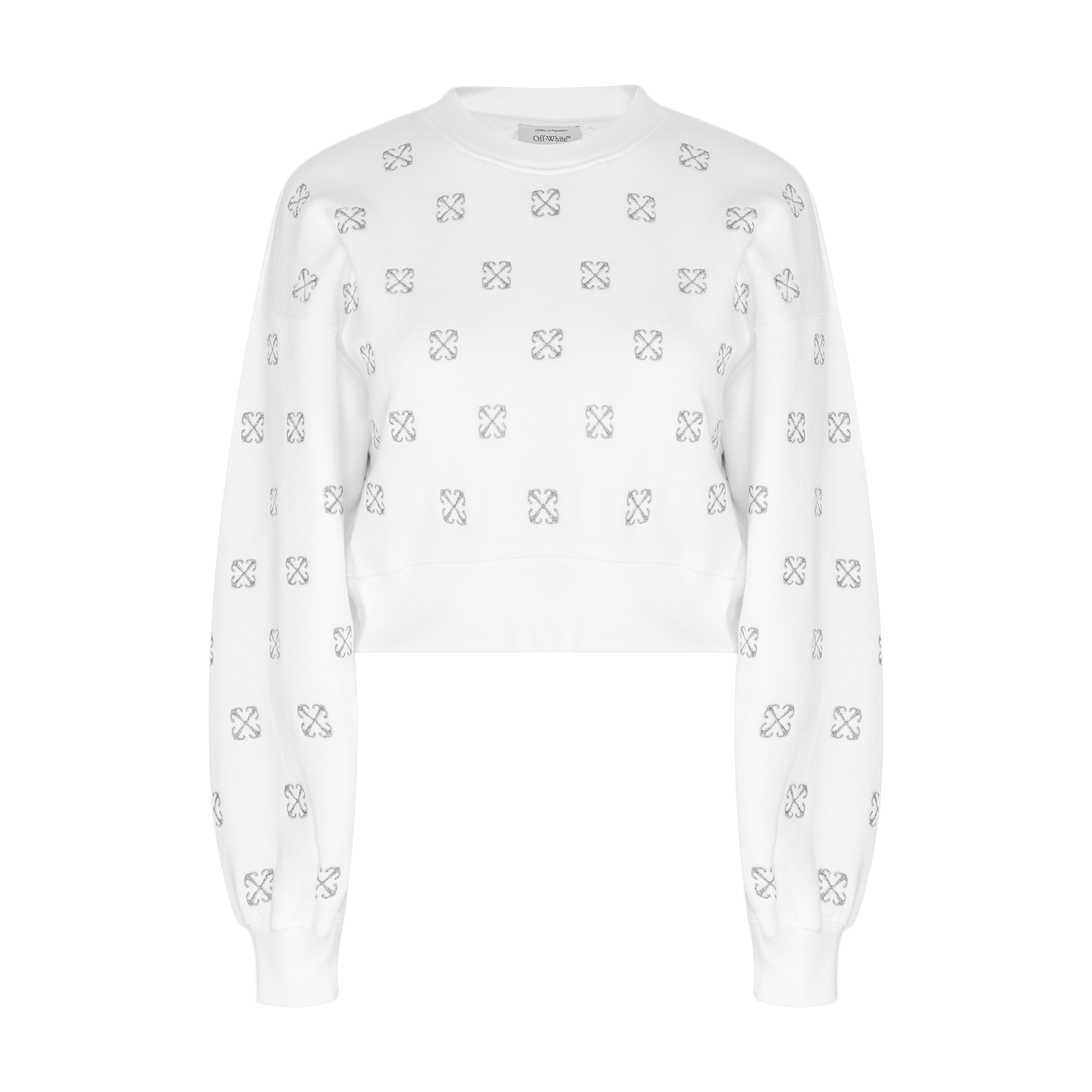 Buzo Blanco Off-White Lurex Little Arrows Crop