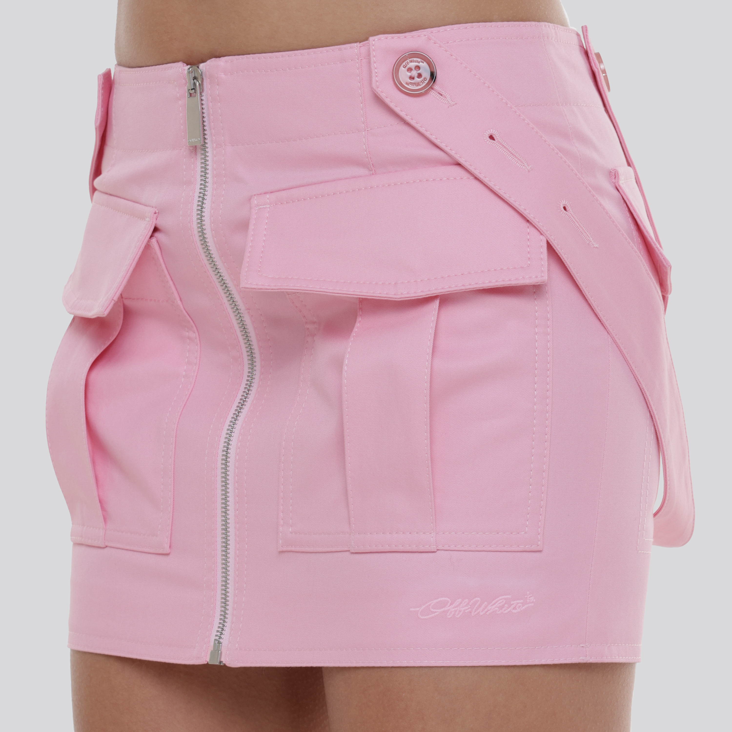 Falda Rosada Off-White Cargo Straps