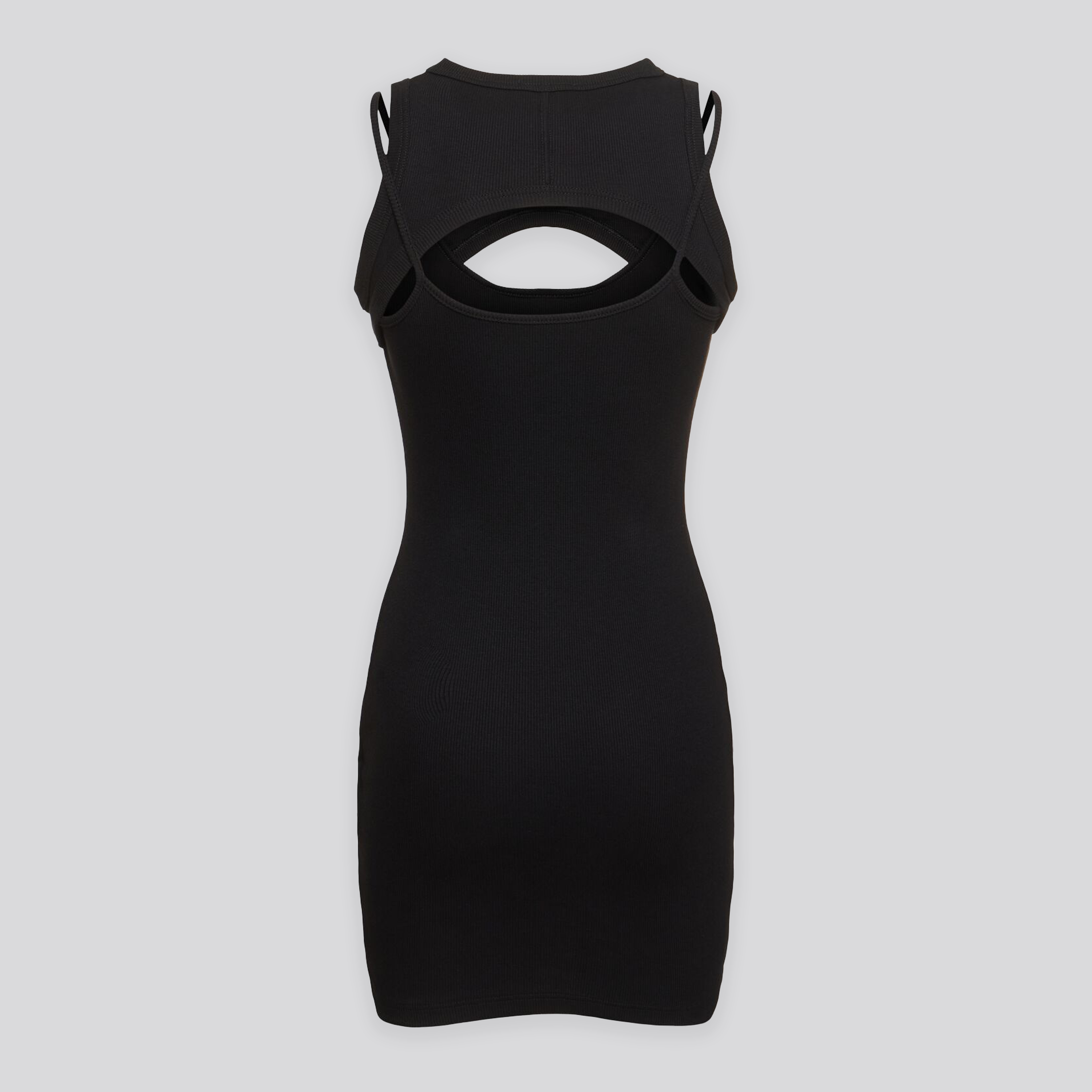 Vestido Negro Off-White Off Stamp Rib Round