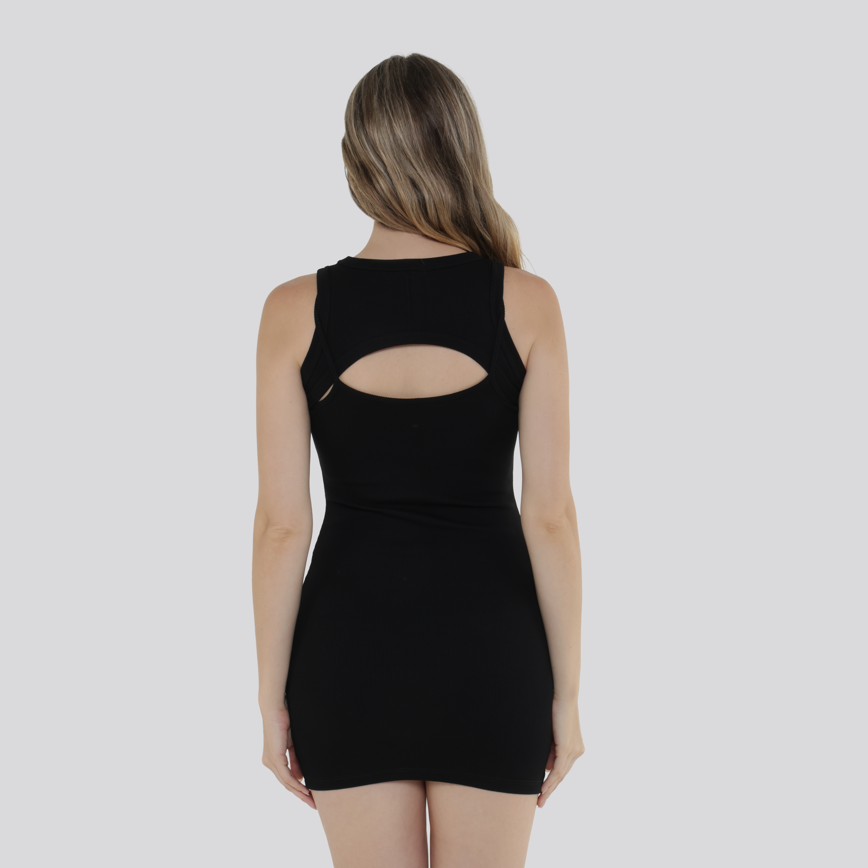 Vestido Negro Off-White Off Stamp Rib Round