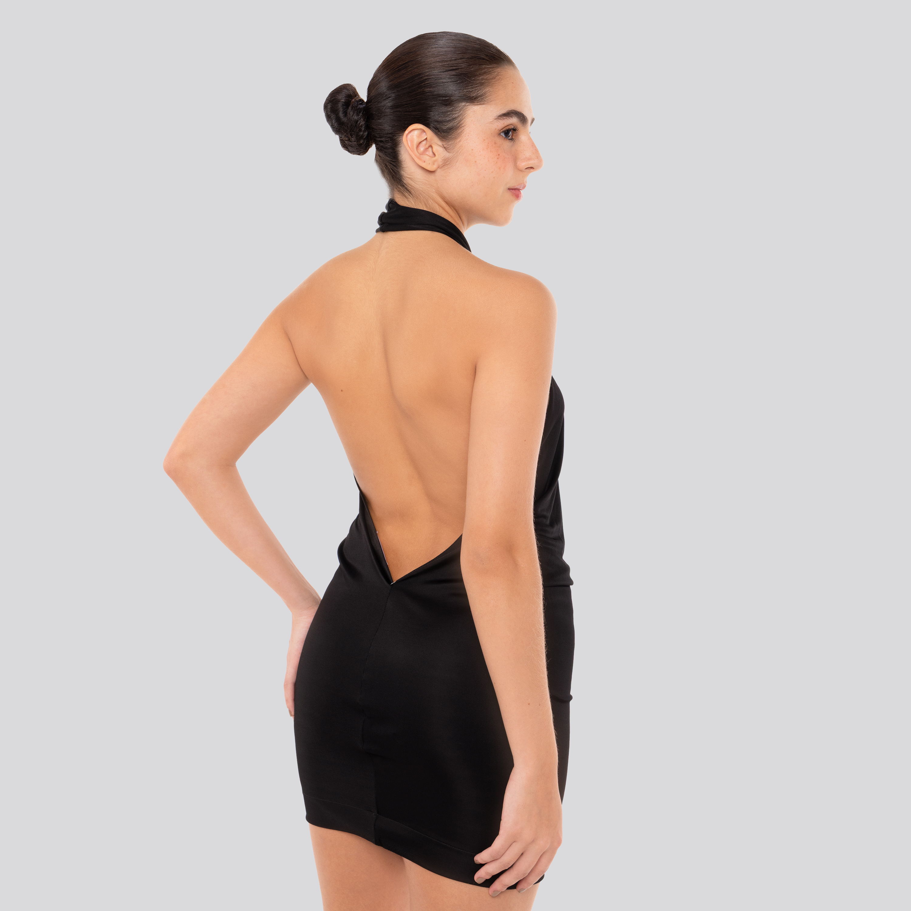Vestido Negro Off-White Fluid Jer