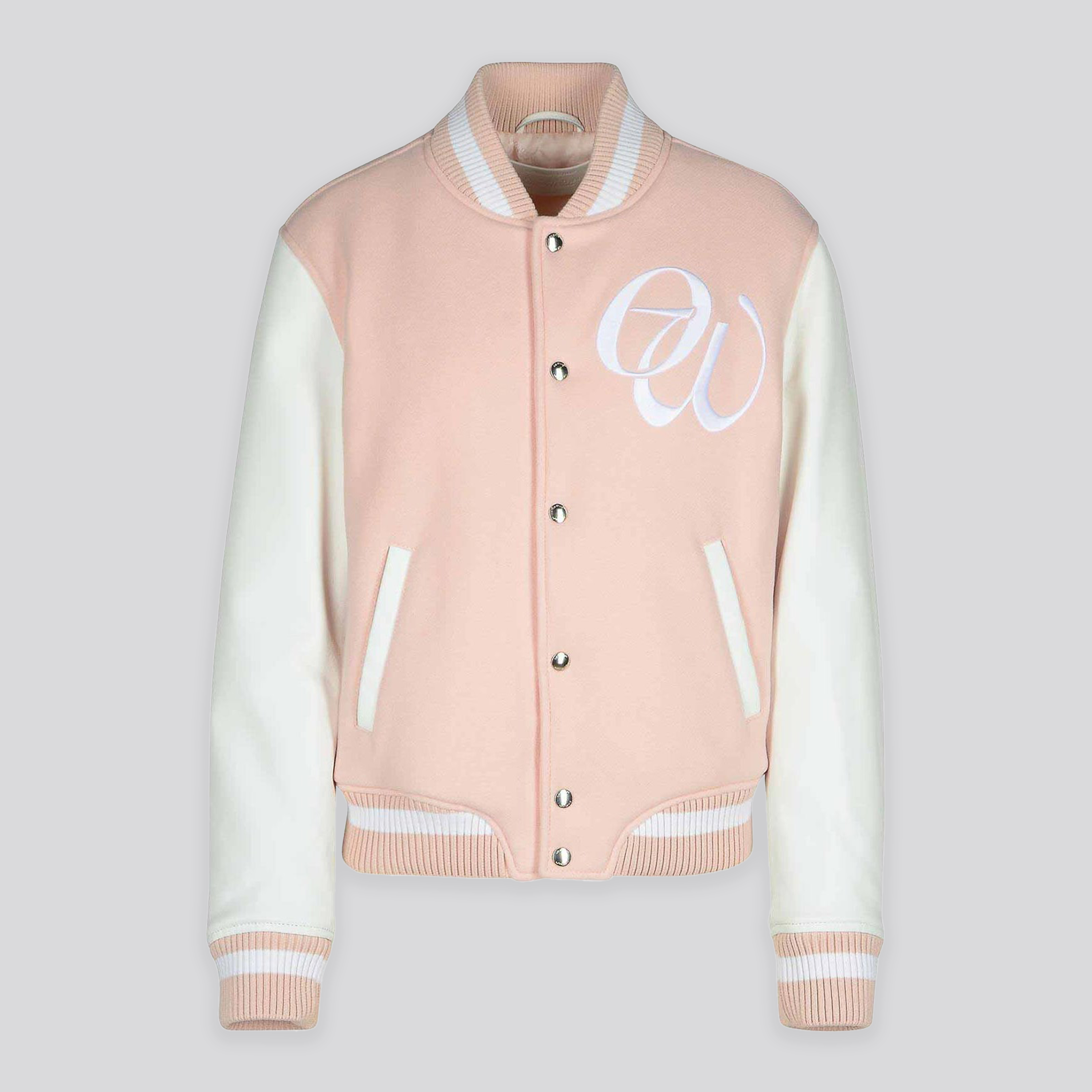 Chaqueta Rosada Off-White Script Type Varsity