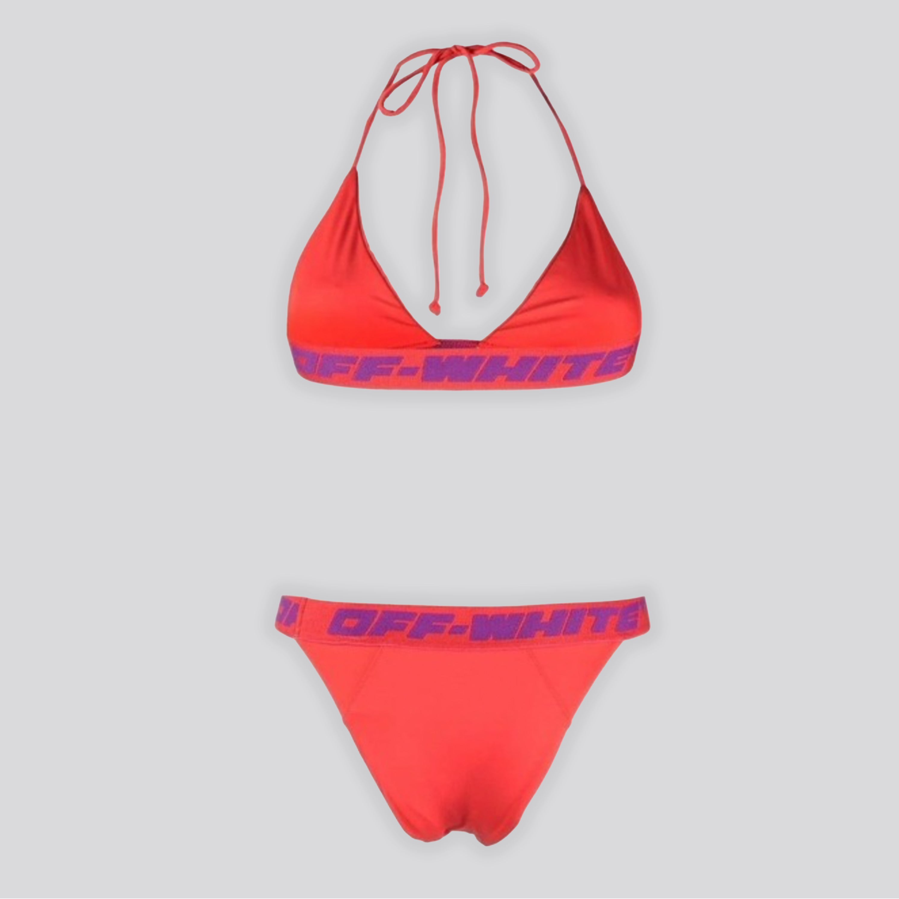 Bikini Rojo Coral Off-White Logo Band