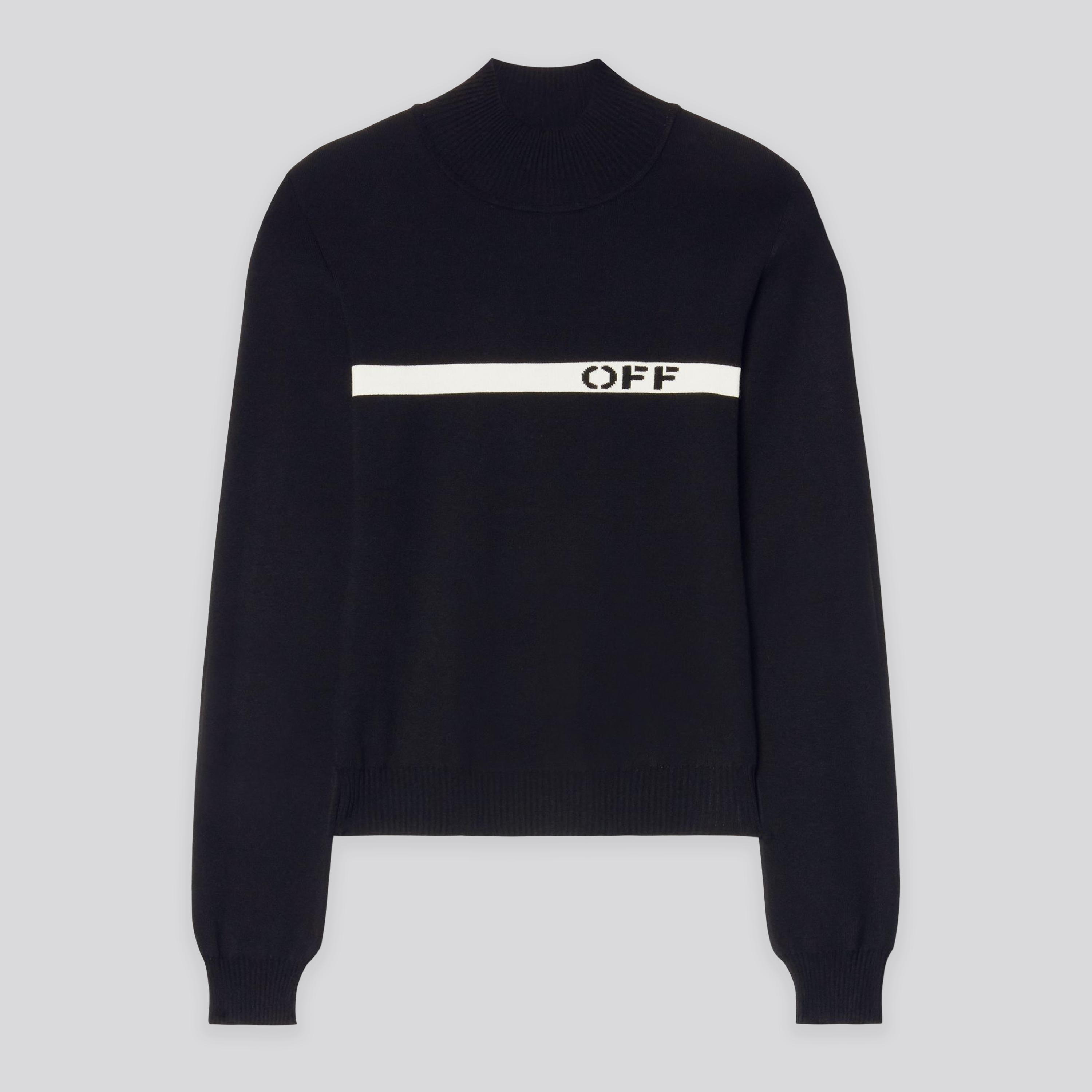 Top Negro Off-White Logo Stripe