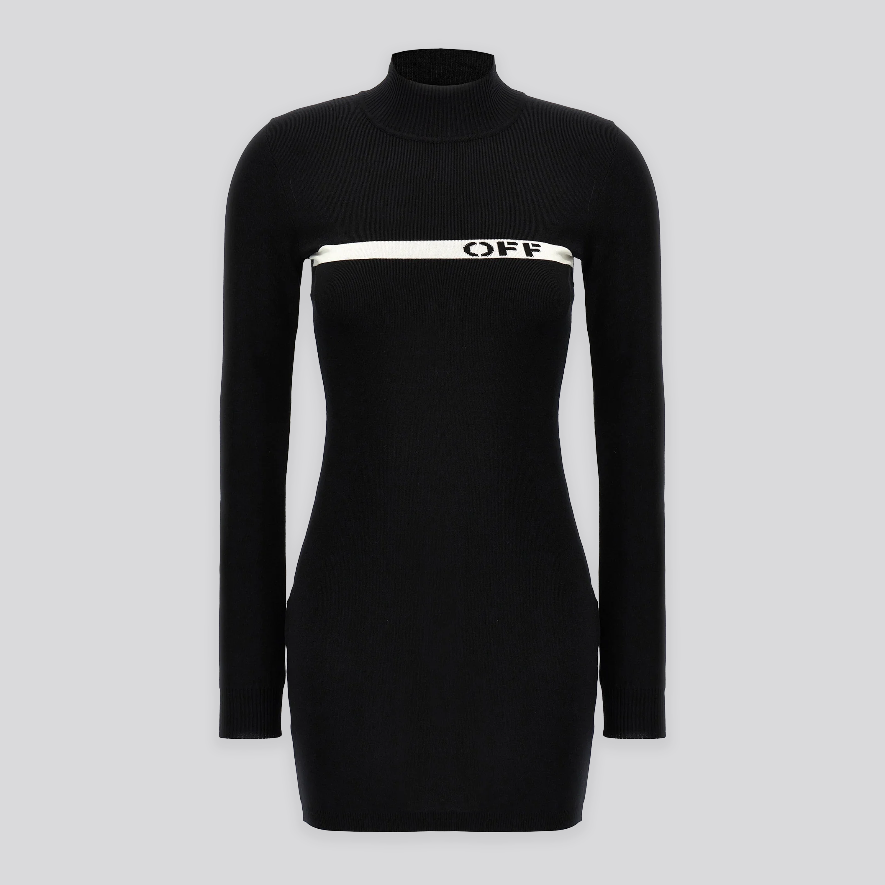 Vestido Negro Off-White Logo Stripe