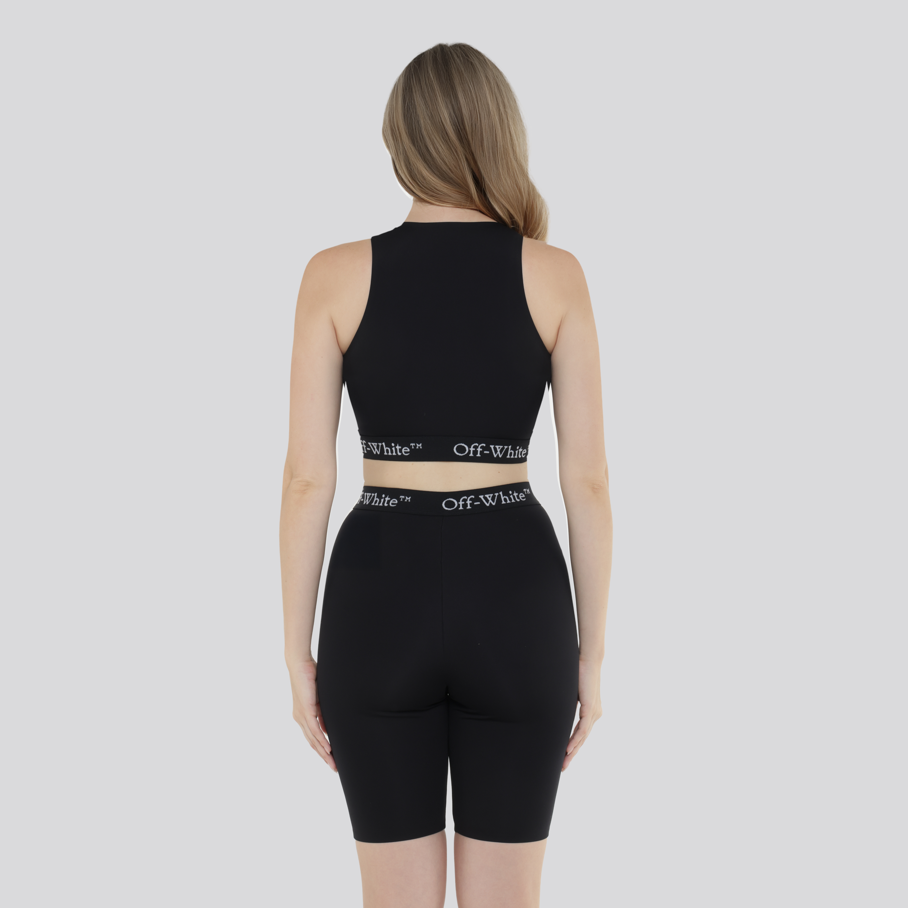 Shorts Negro Off-White Logoband Zipped