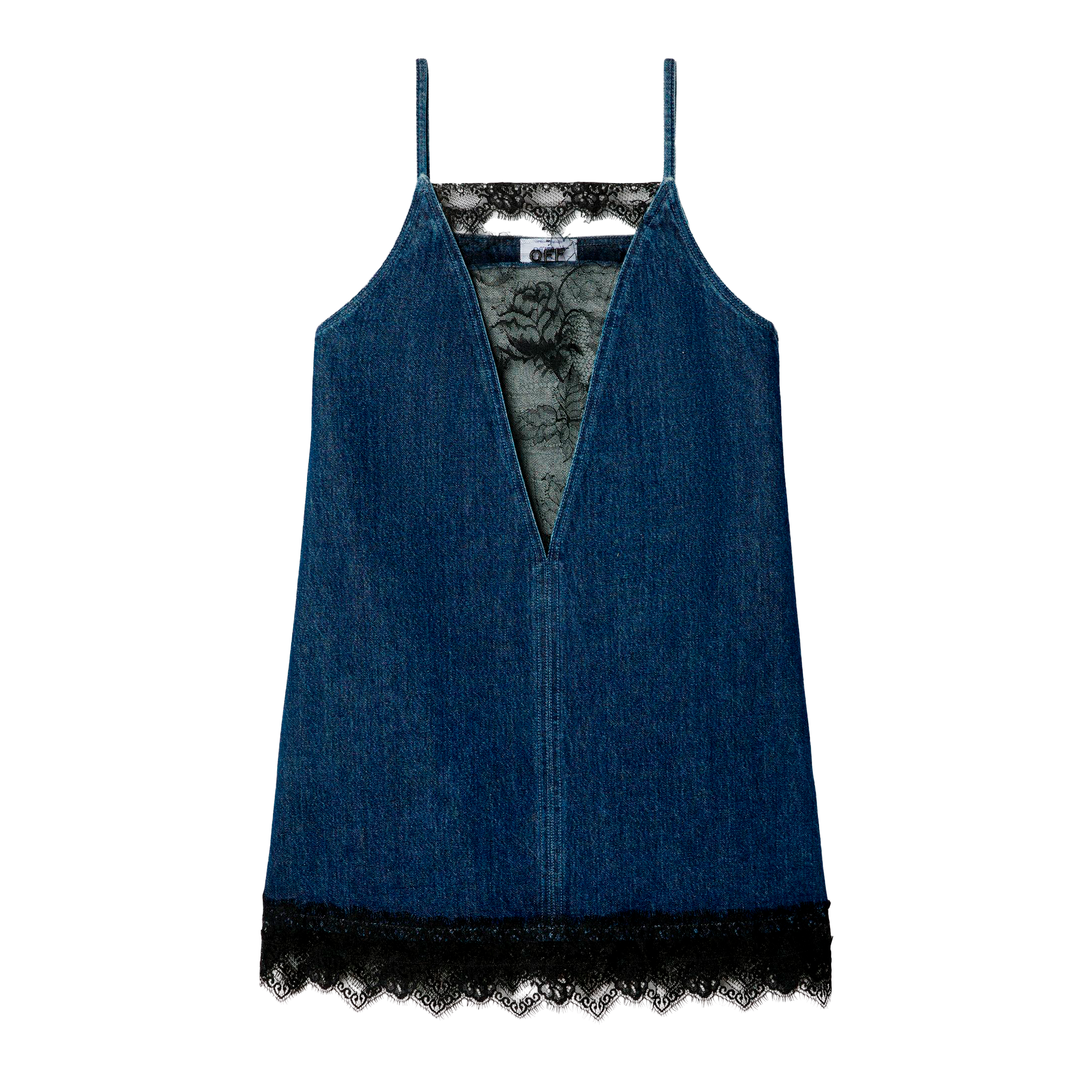Vestido Denim Off-White Lace 20S Slip