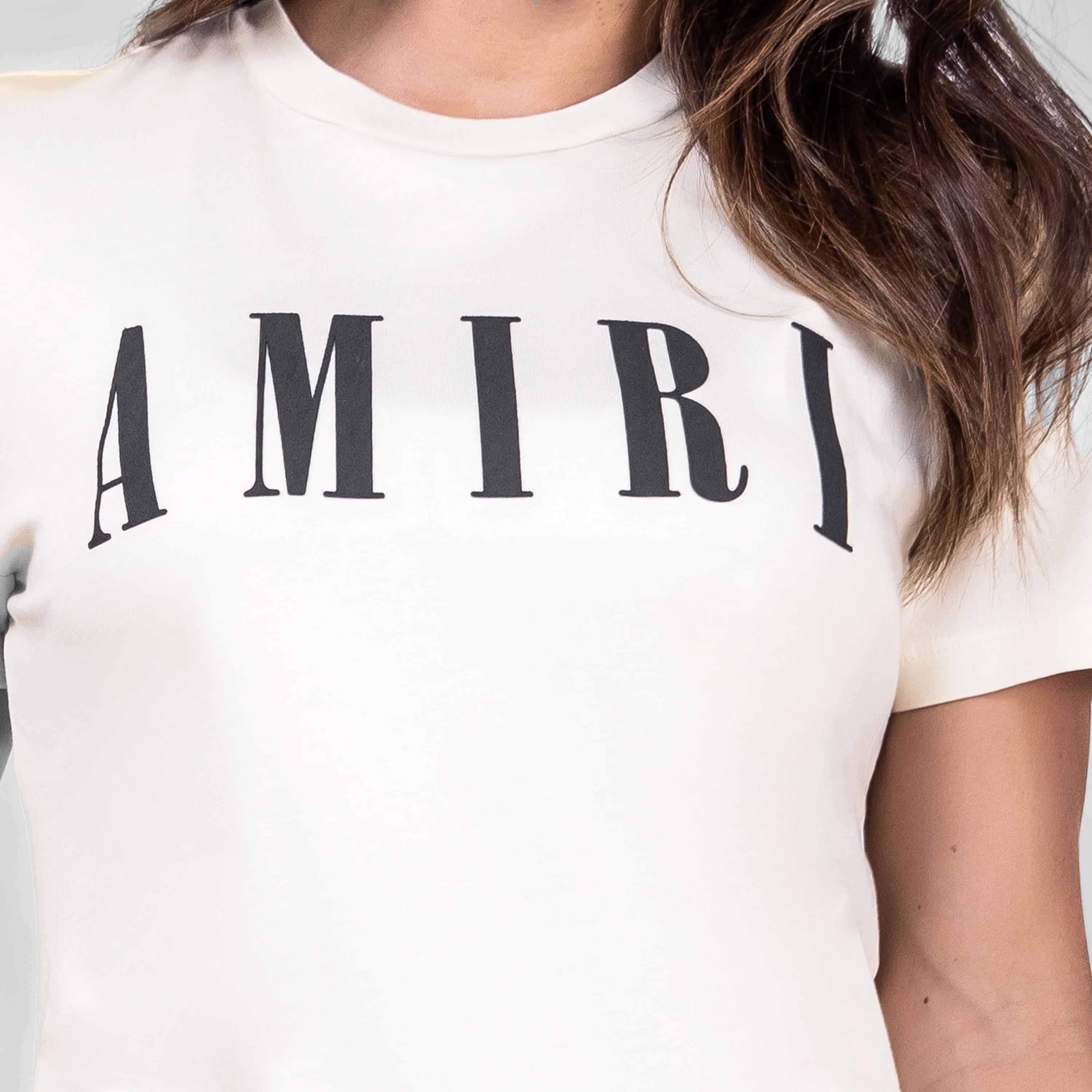 Camiseta de lujo para hombre - Camiseta blanca Amiri con logotipo impreso  en negro