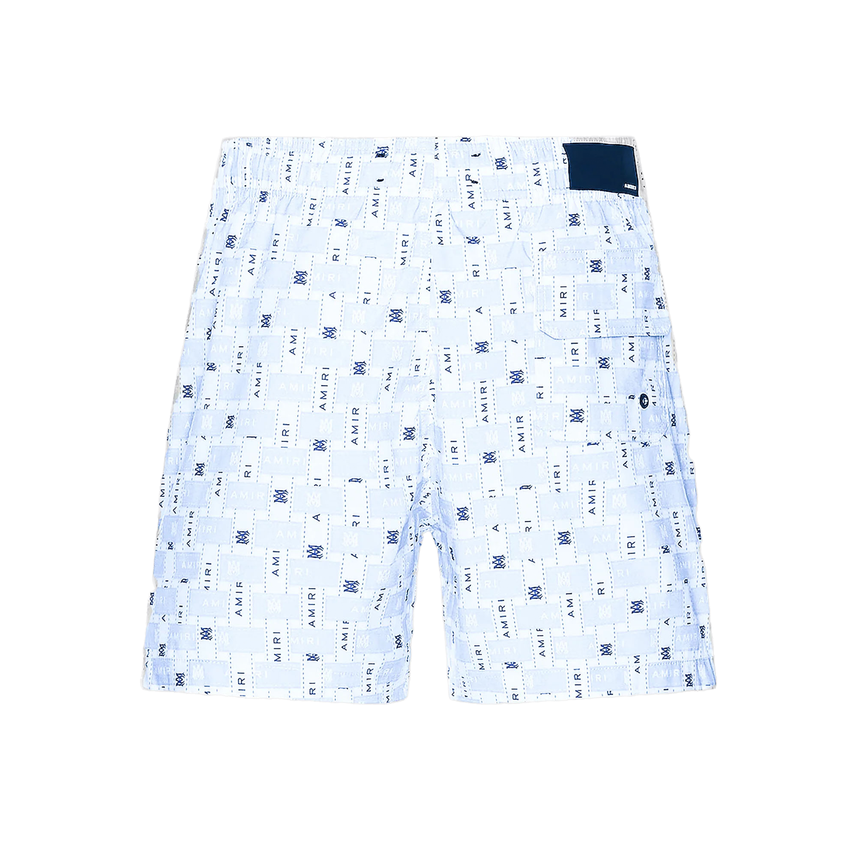 Pantaloneta Blanca AMIRI Azul Multilogo Print