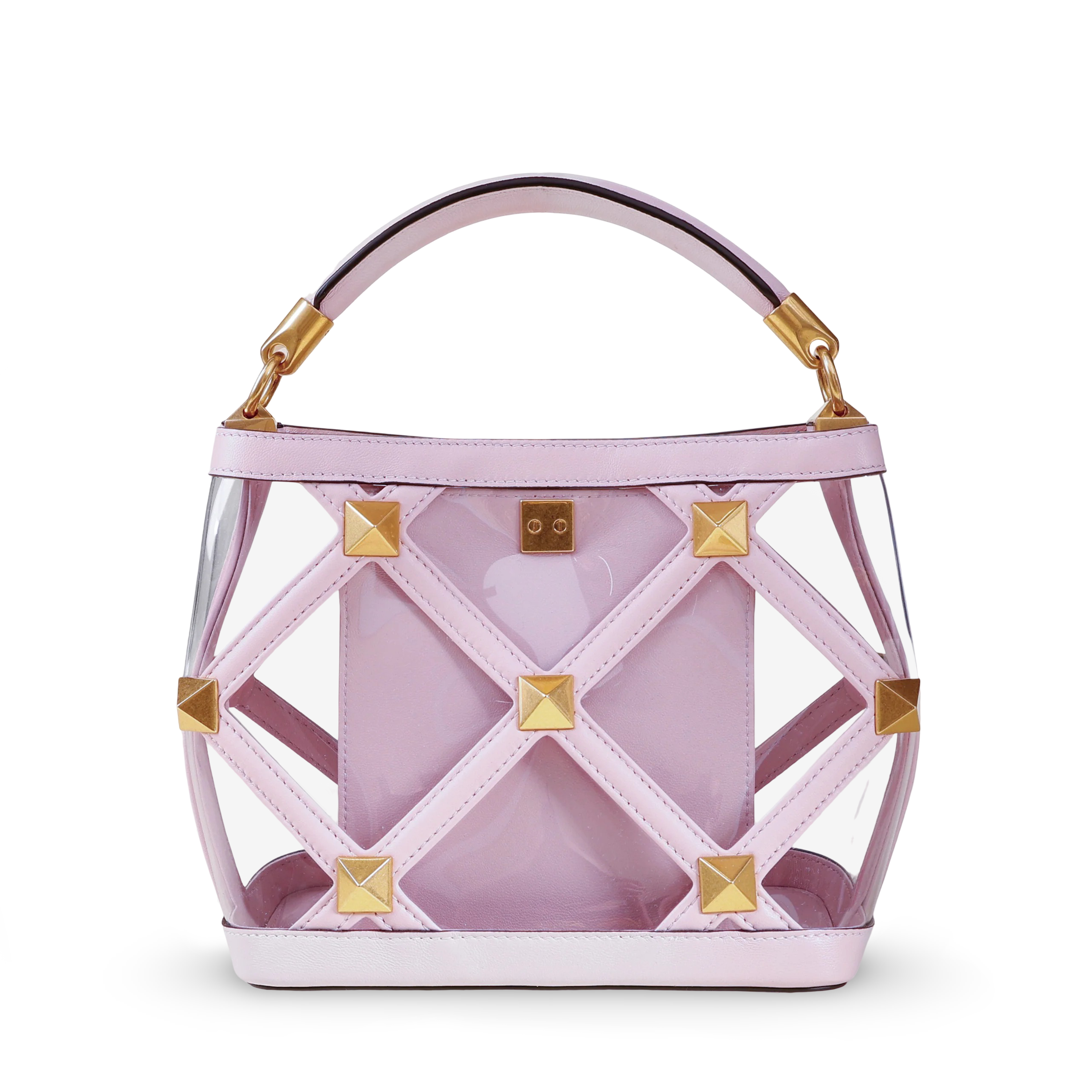 Bolso Rosa Transparente Valentino Roman Stud