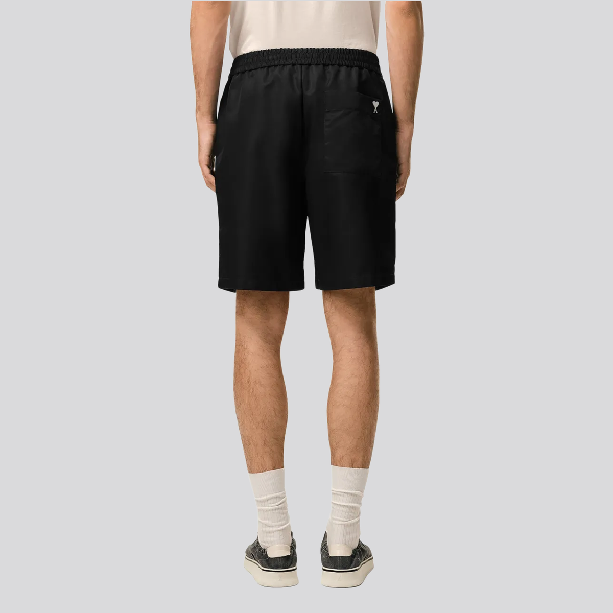 Short Negro Ami Paris Nylon Logo