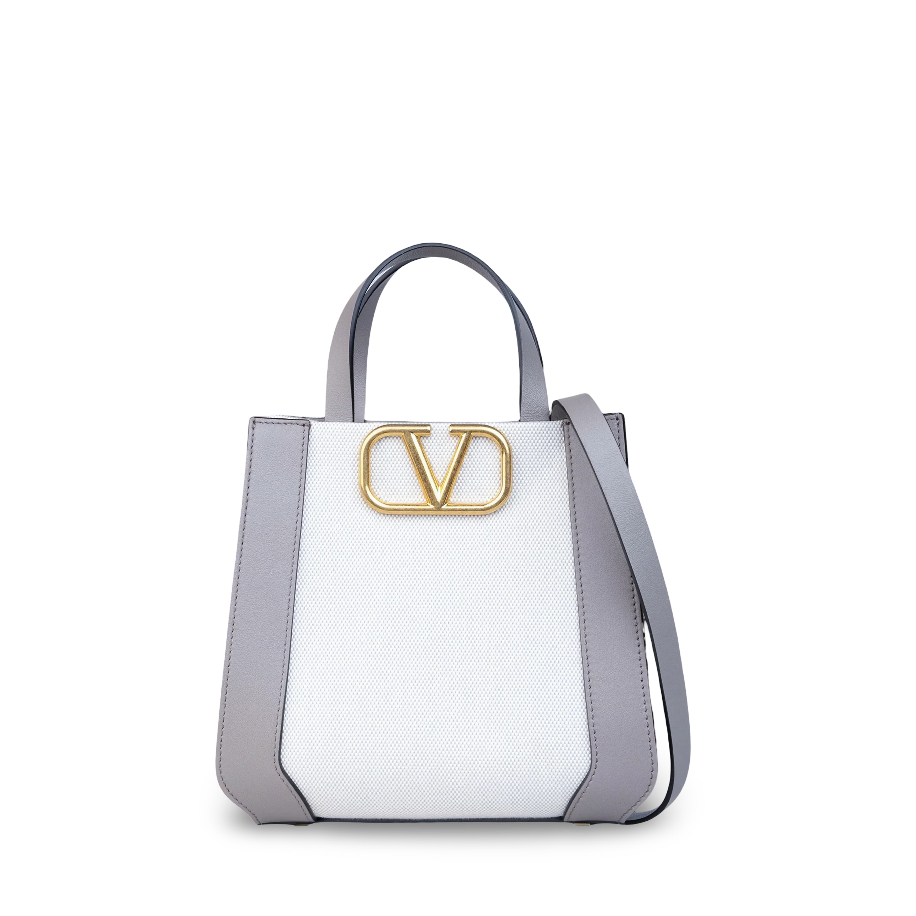 Bolso Mediano Tote Blanco-Gris Valentino Iconographe