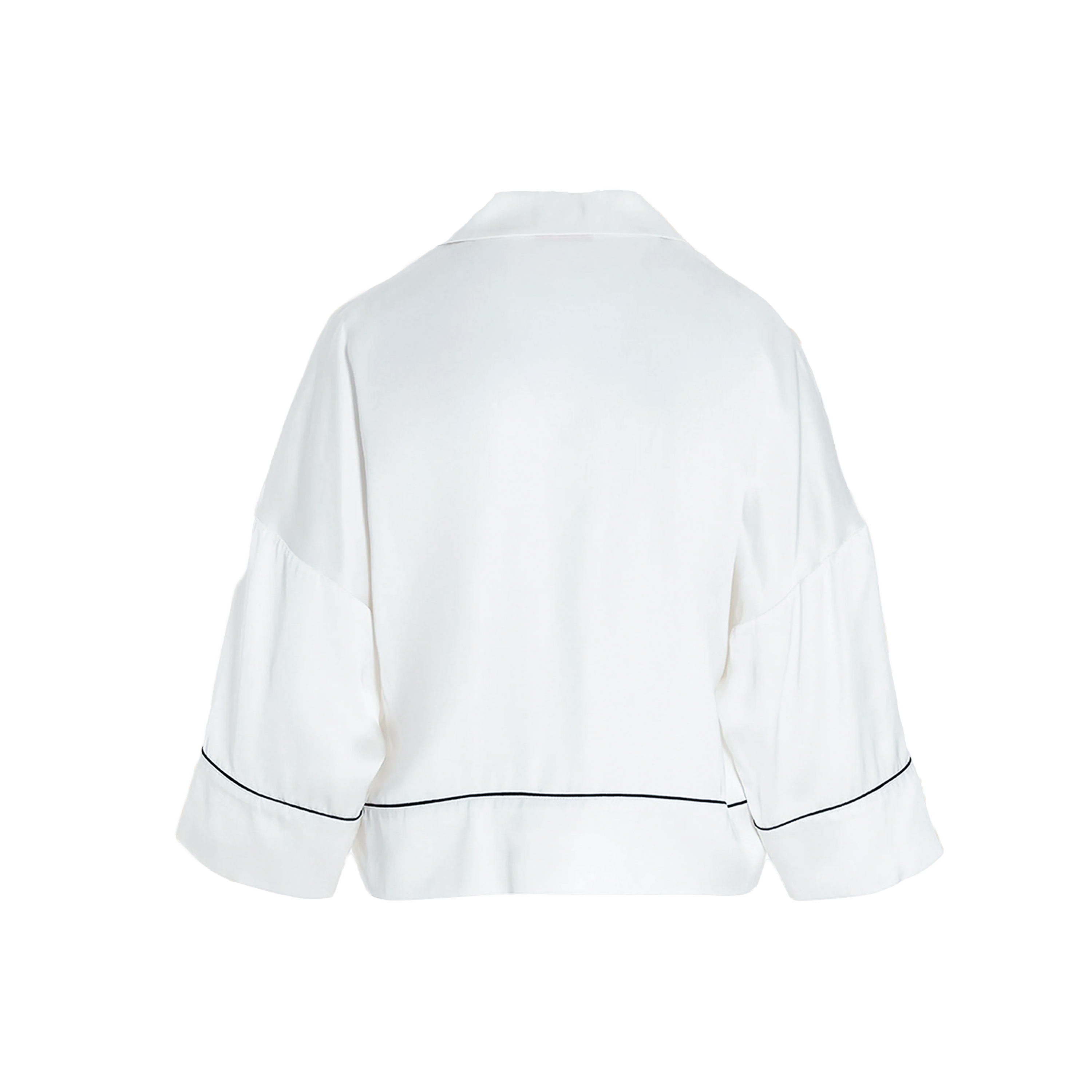 Camisa Corta de Satén Blanca Off-White