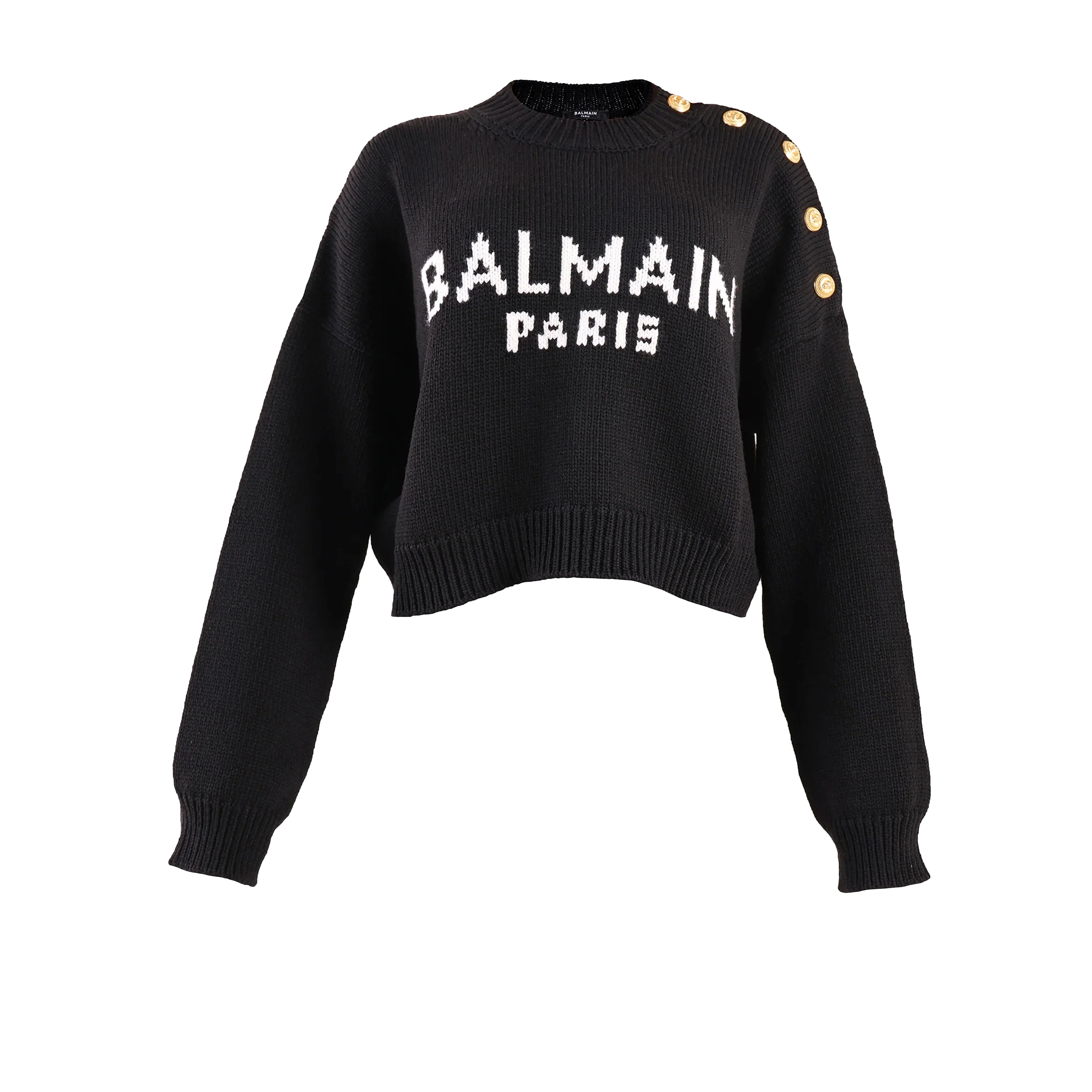 Suéter Negro Balmain Paris Logo