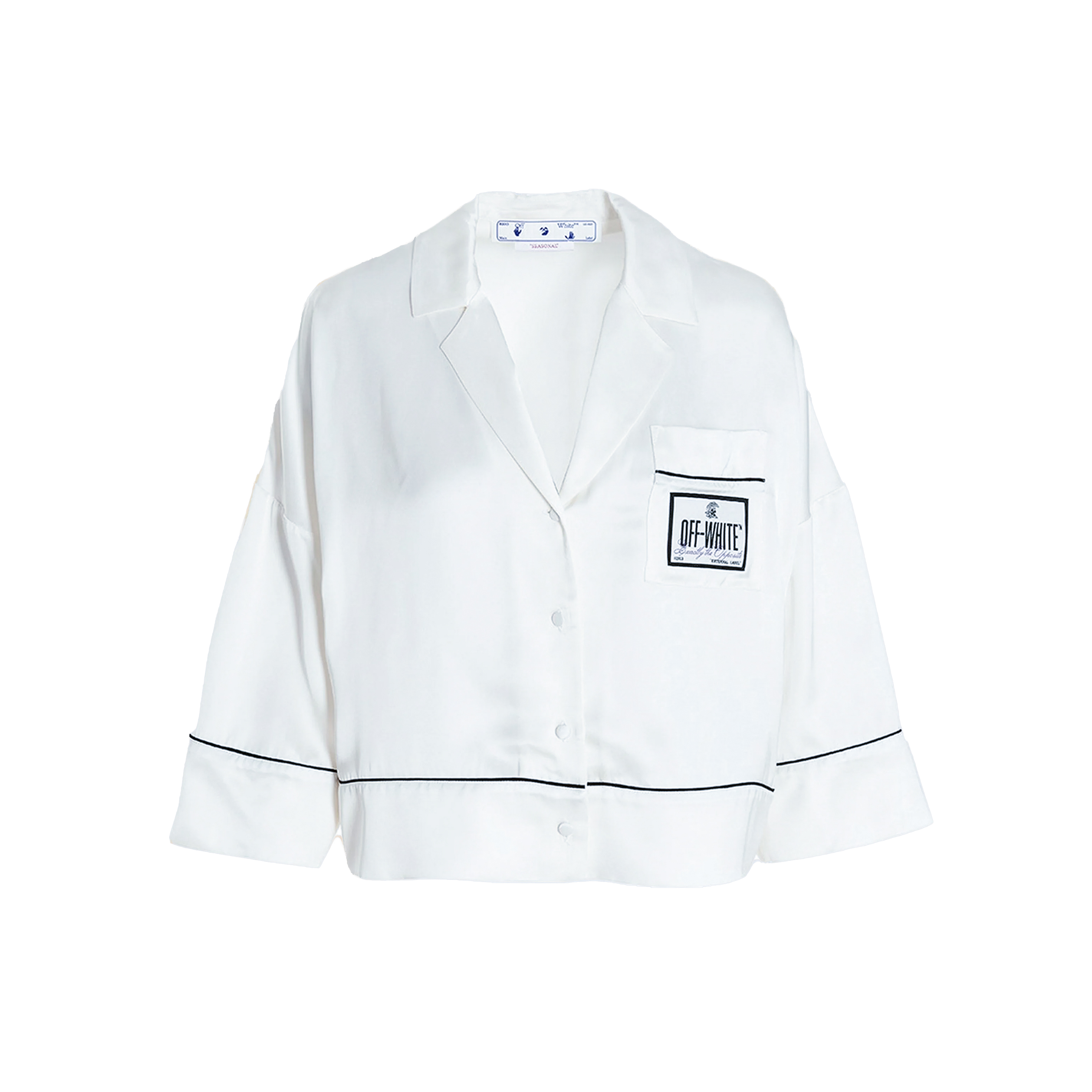 Camisa Corta de Satén Blanca Off-White