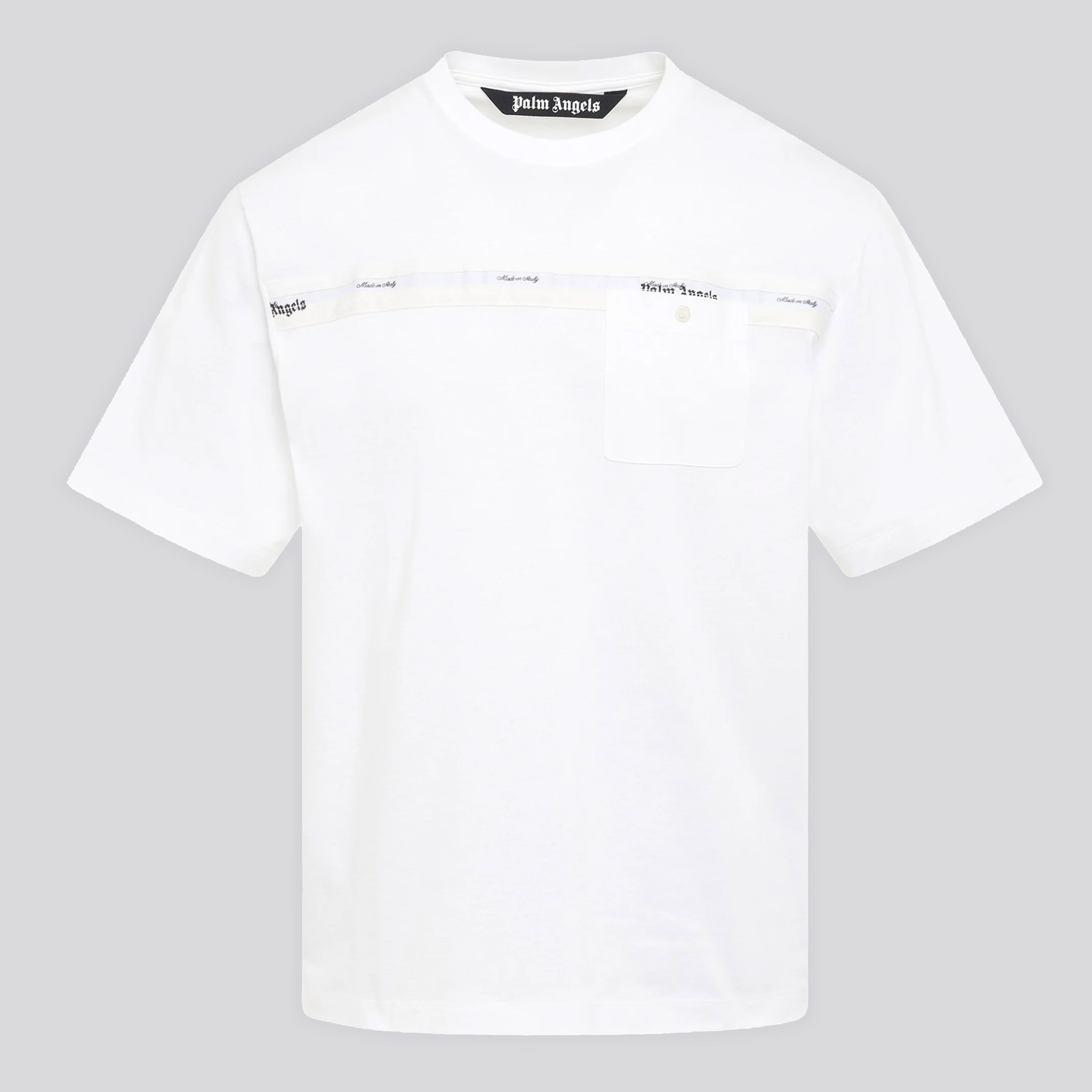 Camiseta Blanca Palm Angels Sartorial Tape Pocket