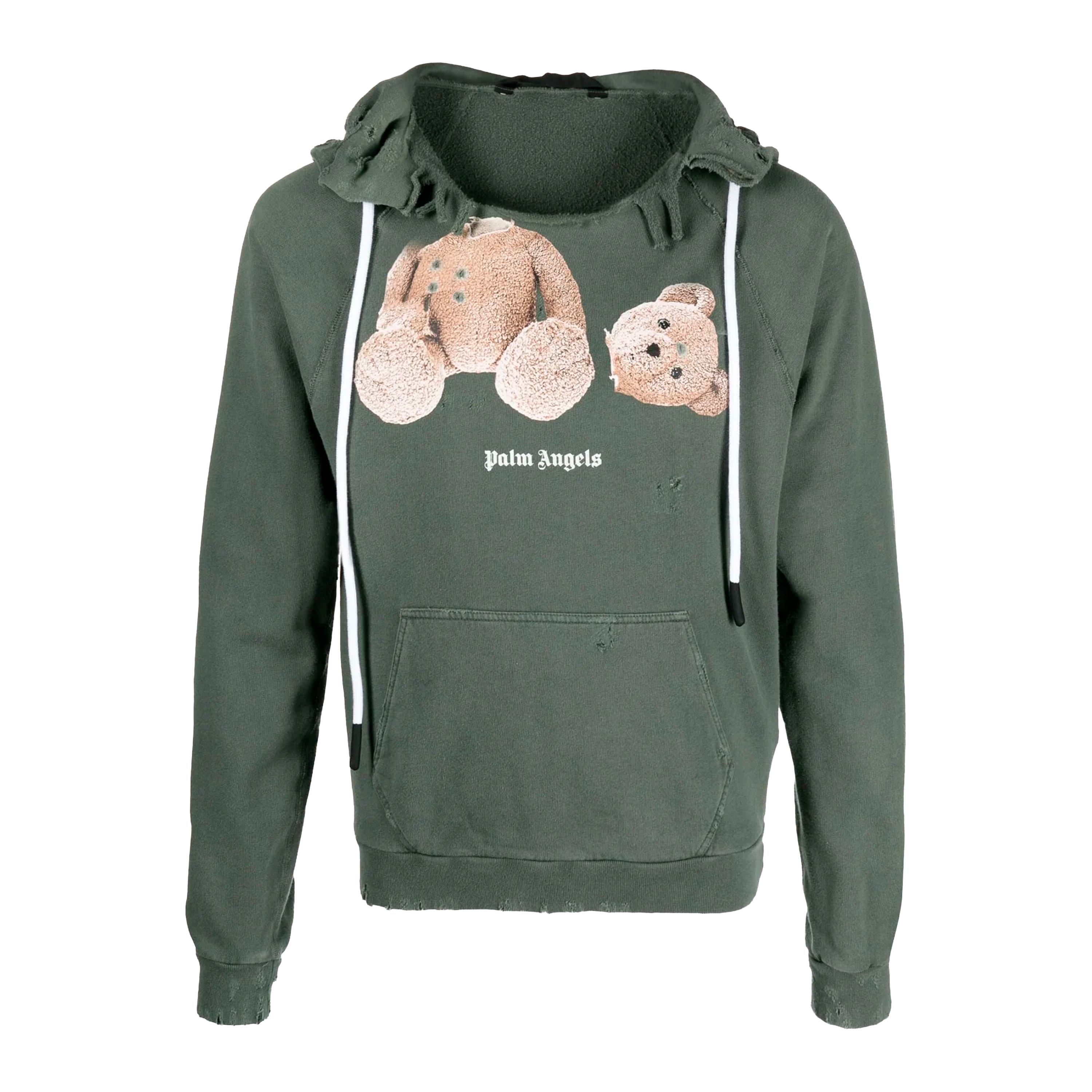 Buzo Tipo Hoodie Verde Palm Angels Bear Ripped