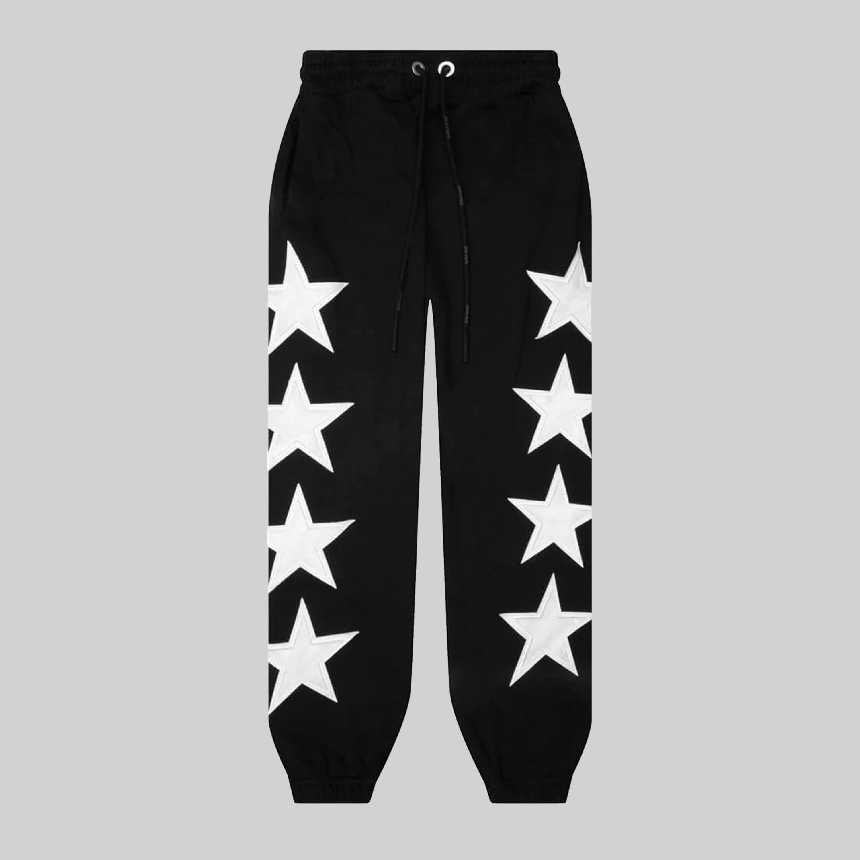 Jogger Negro Blanco Patched Stars Vint Sweatpants