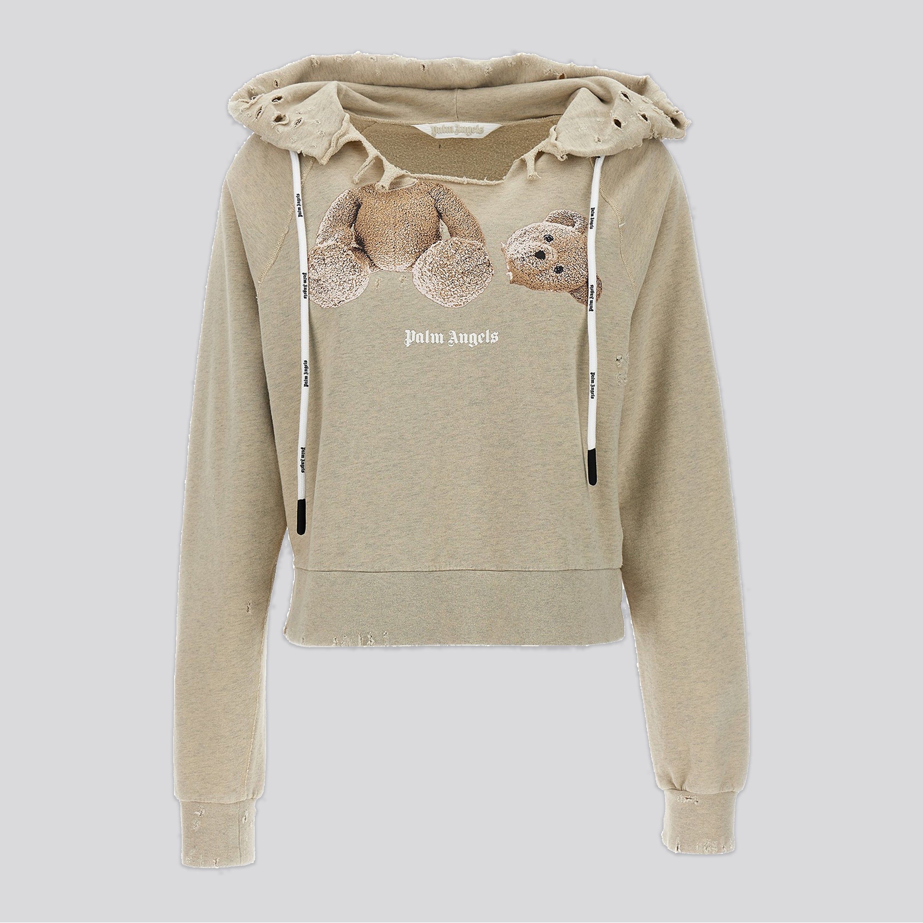 Buzo Tipo Hoodie Beige Palm Angels Ripped