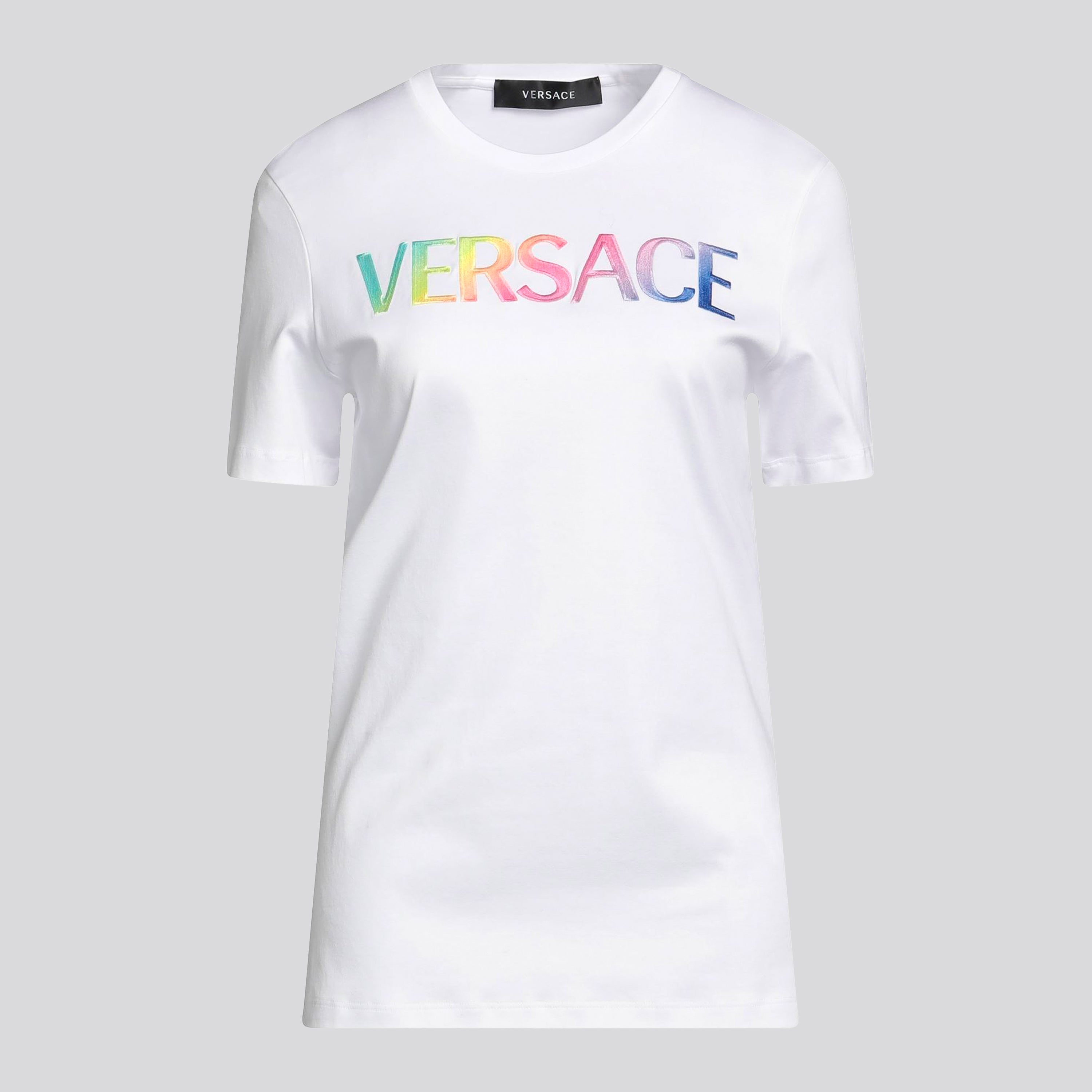 Camiseta Blanca Versace Logo Multicolor