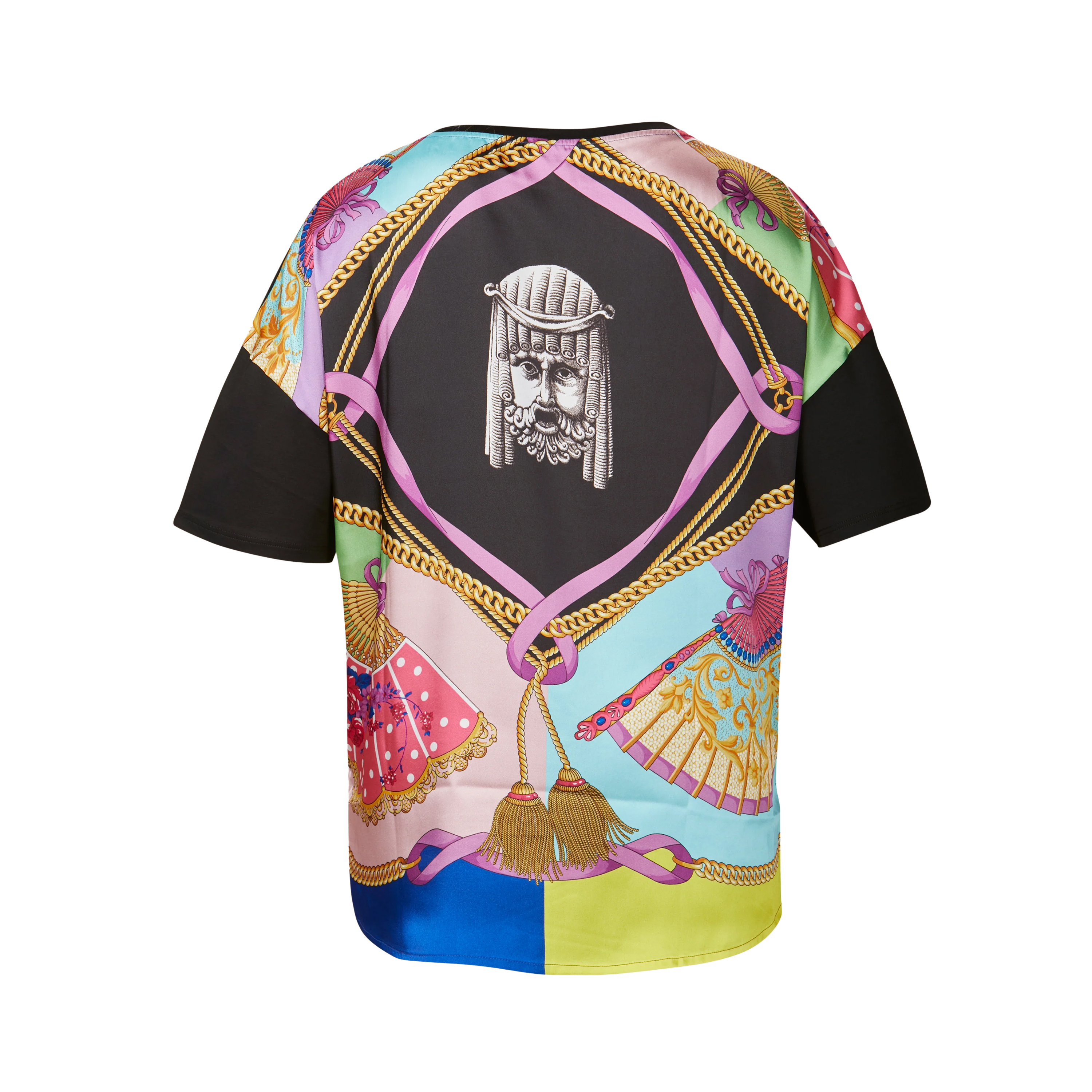 Camiseta Negra Versace Espalda Estampado Gráfico