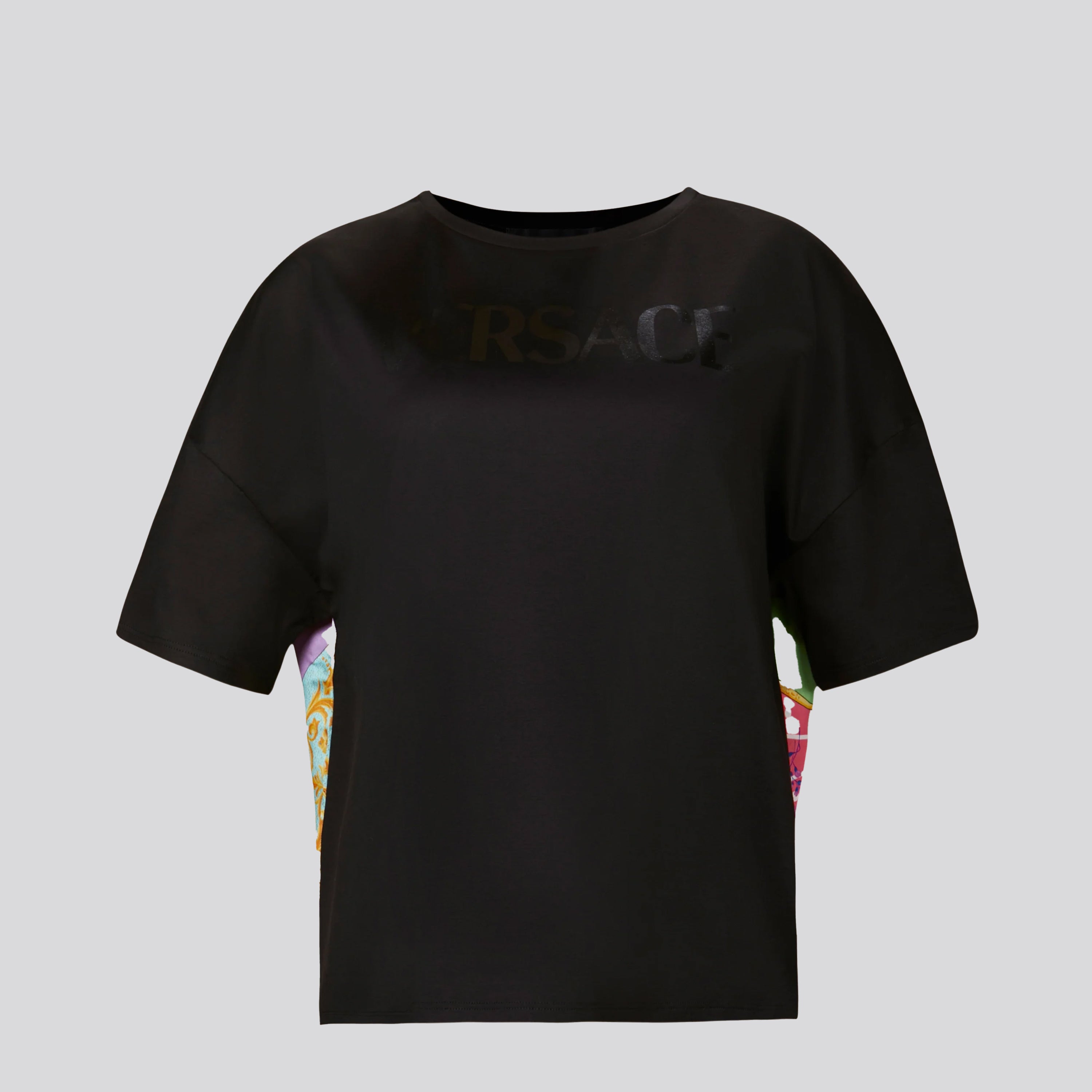 Camiseta Negra Versace Espalda Estampado Gráfico